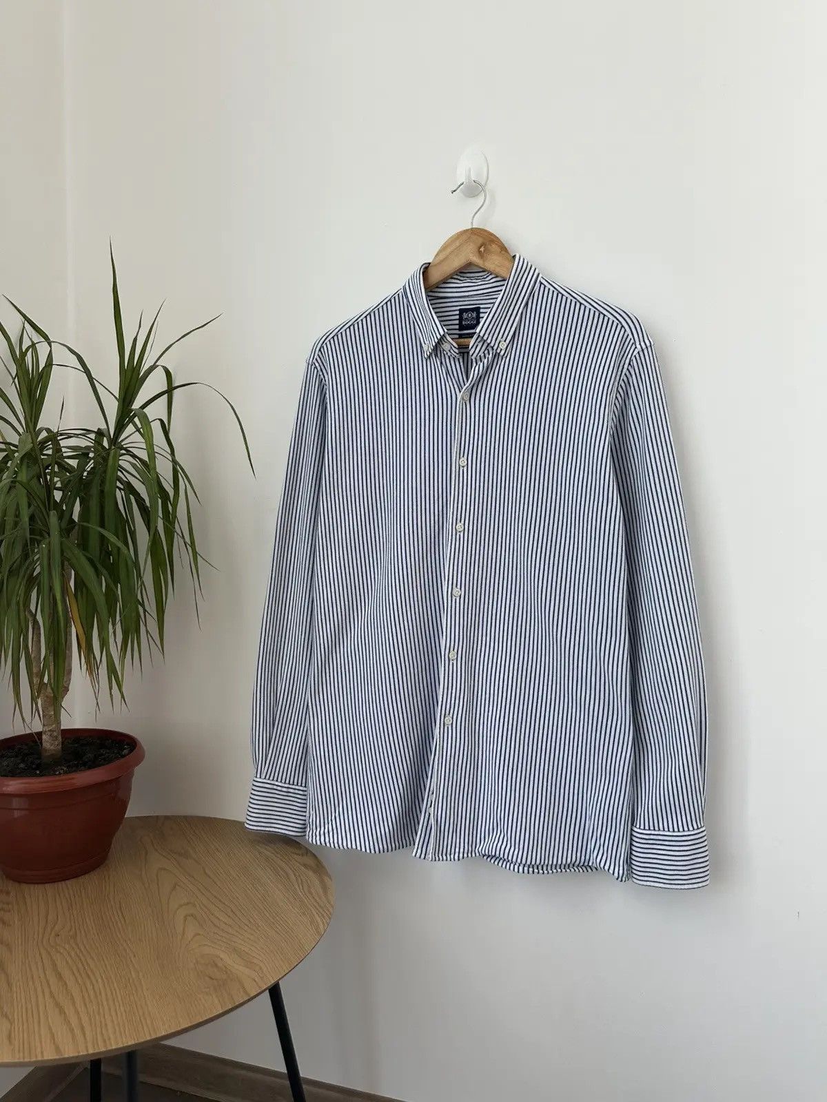 Boggi Vintage Boggi Milano Blue Striped Mens Shirt Size US S / EU 44-46 / 1 - 1 Thumbnail