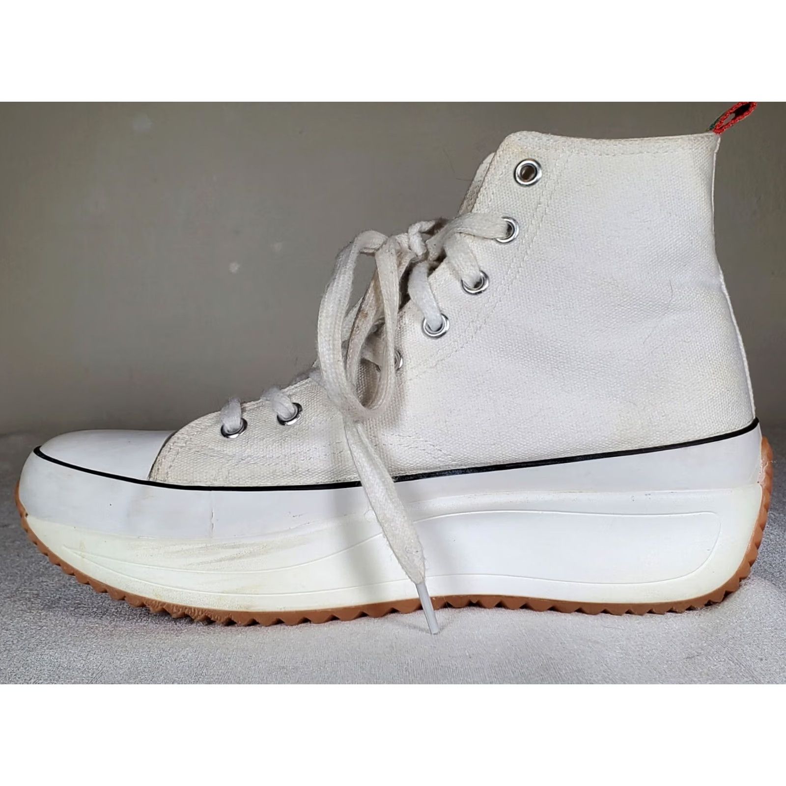 Vintage Madden Girl Winnona White Fabric Platform High-Top Sneakers Women's US 9.5 Size US 10 / IT 40 - 3 Thumbnail