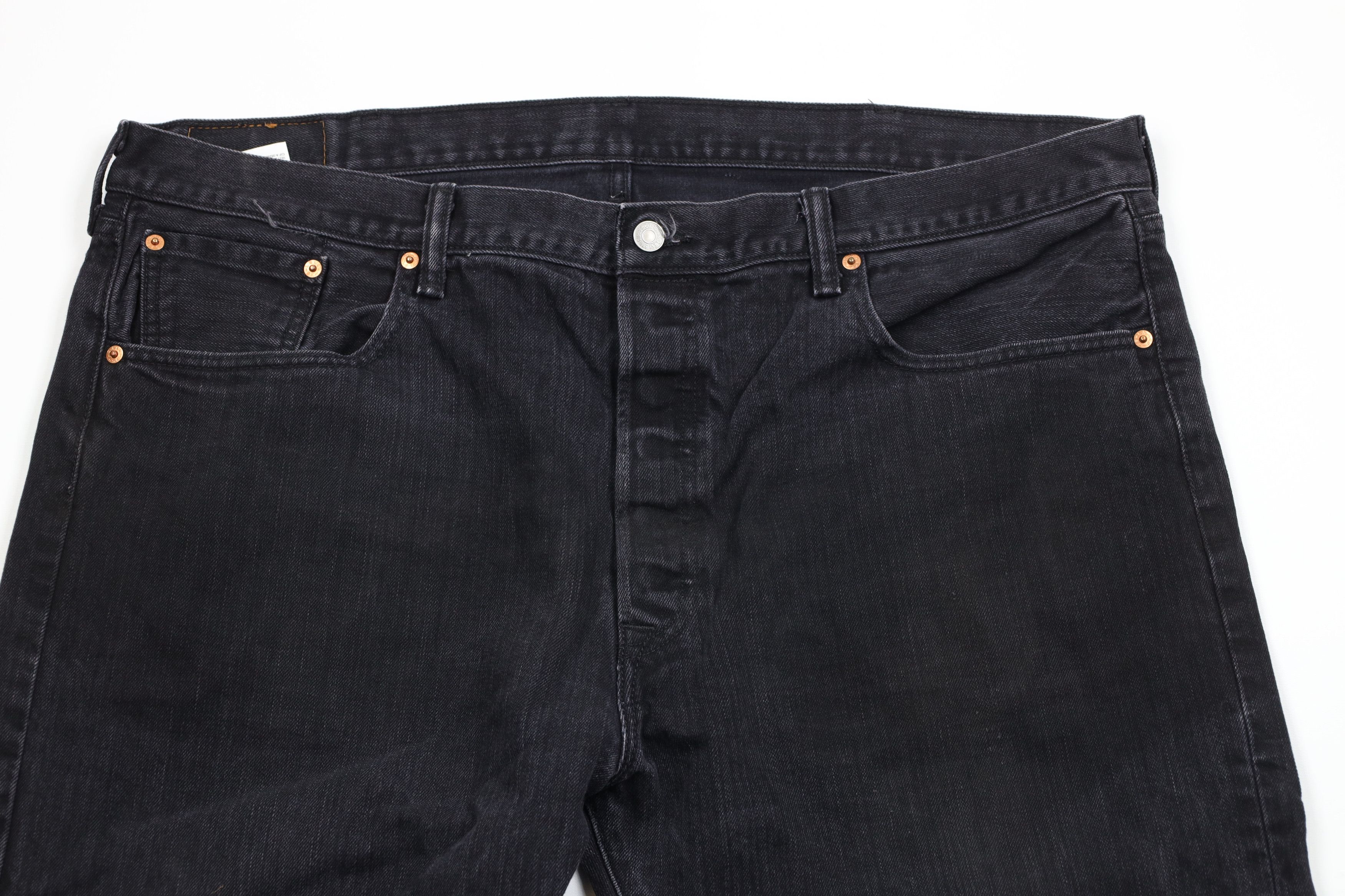 Levi's × Vintage Vintage Y2K Levis 501xx Fly Original Fit Denim Jeans Black Size US 44 / EU 60 - 2 Thumbnail