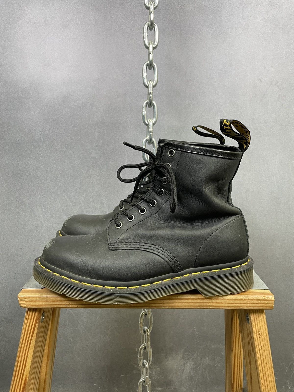 Dr. Martens × Vintage Black Doc Martens 1460 high top combat boots leather Size US 7 / EU 40 - 5 Thumbnail