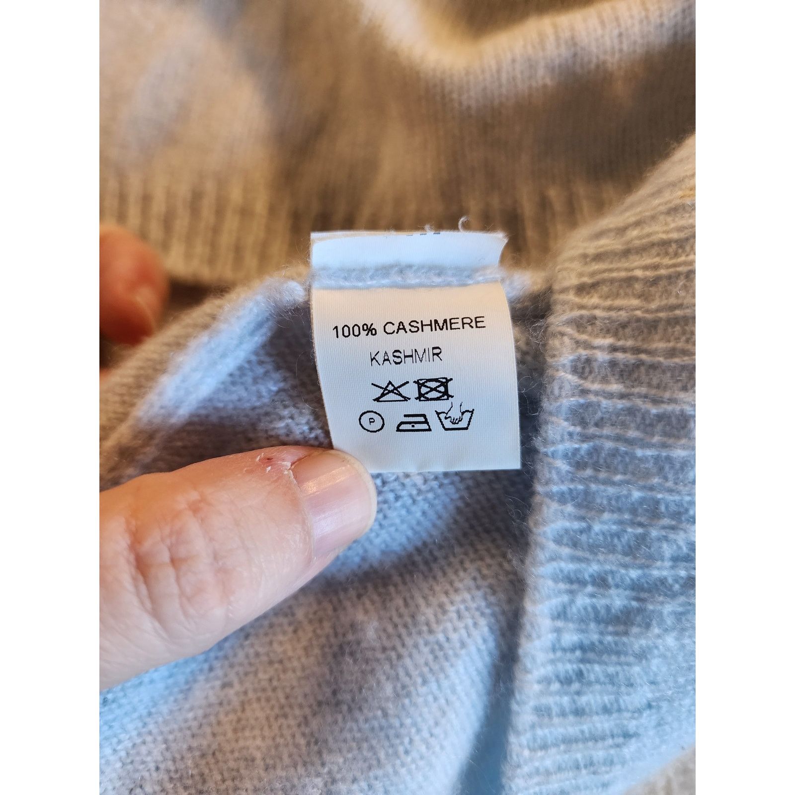 Other D'Este Made in Italy Medium 100% Cashmere Ice Blue Sweater Size M / US 6-8 / IT 42-44 - 7 Thumbnail