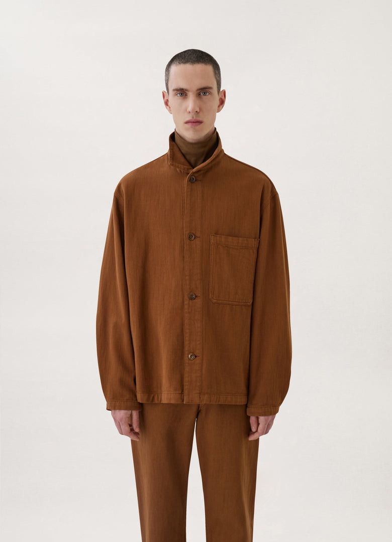LEMAIRE │ STAND COLLAR OVERSHIRT Lemaire STAND COLLAR OVERSHIRT LIGHT GD DENIM | REVERSIBLE