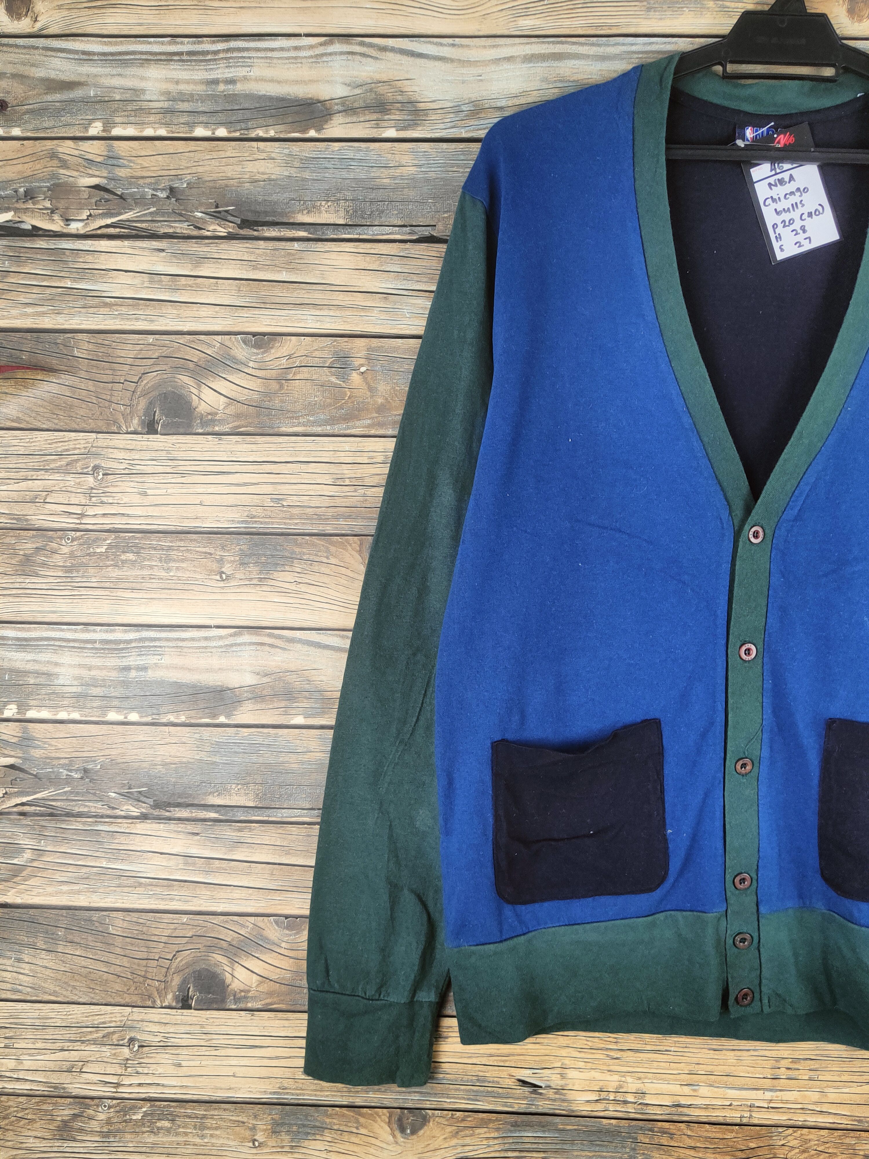 NBA DL NBA chicago bull Blue Green Cardigan #46-108 Size US M / EU 48-50 / 2 - 3 Thumbnail