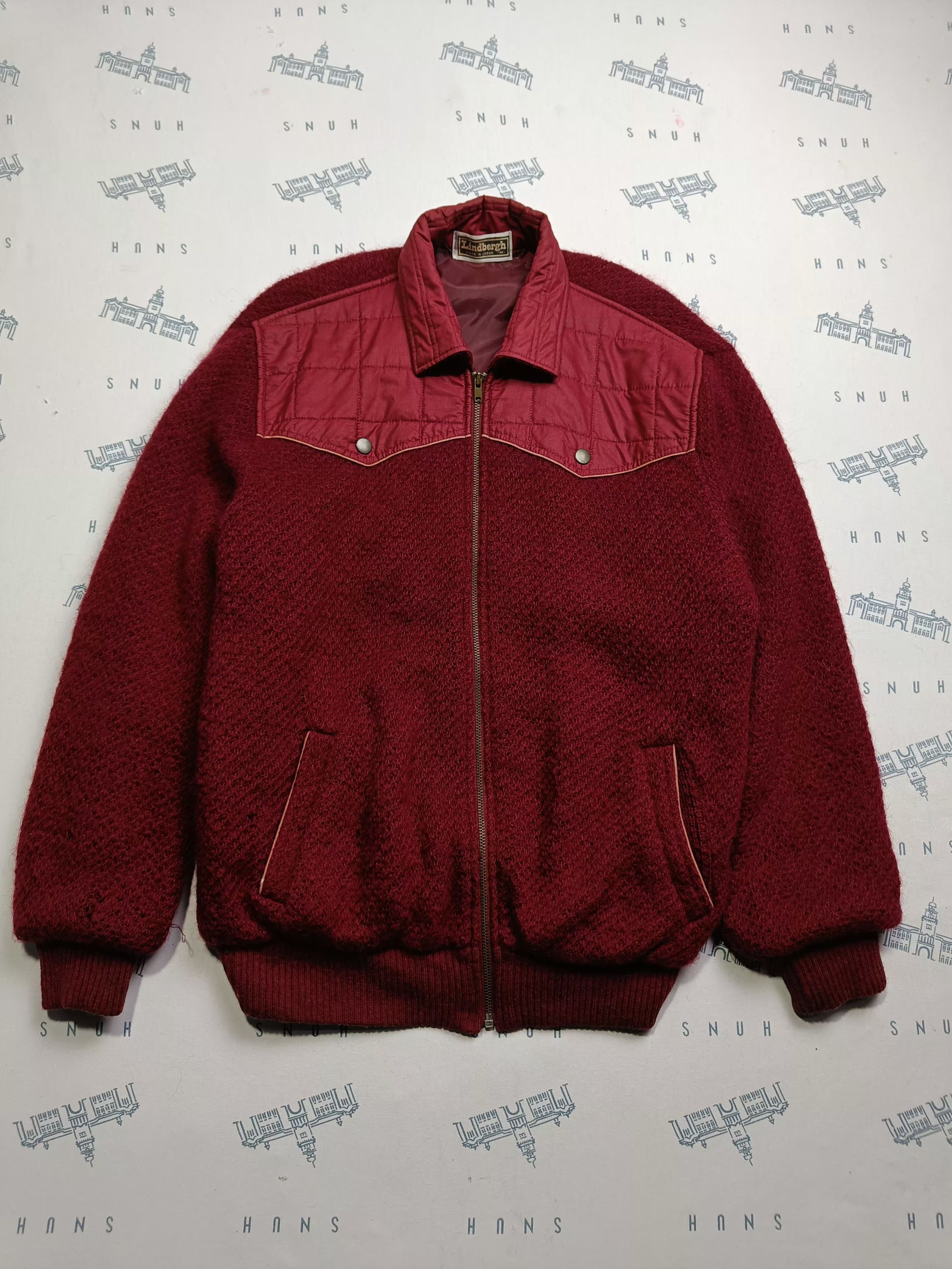 Lindbergh Vintage Lindbergh Maroon Knit Jacket Size US M / EU 48-50 / 2 - 2 Thumbnail