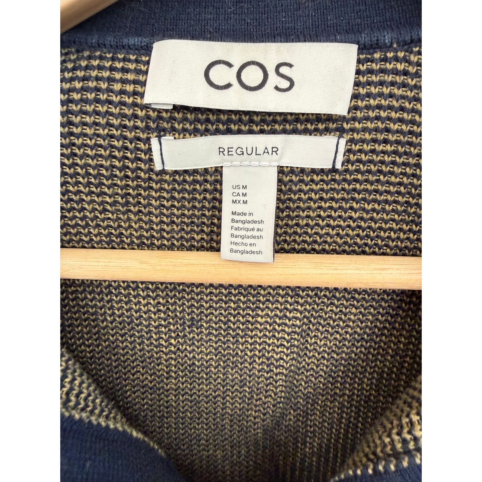 Cos COS Navy/Khaki Knit Polo Shirt Size US M / EU 48-50 / 2 - 2 Thumbnail