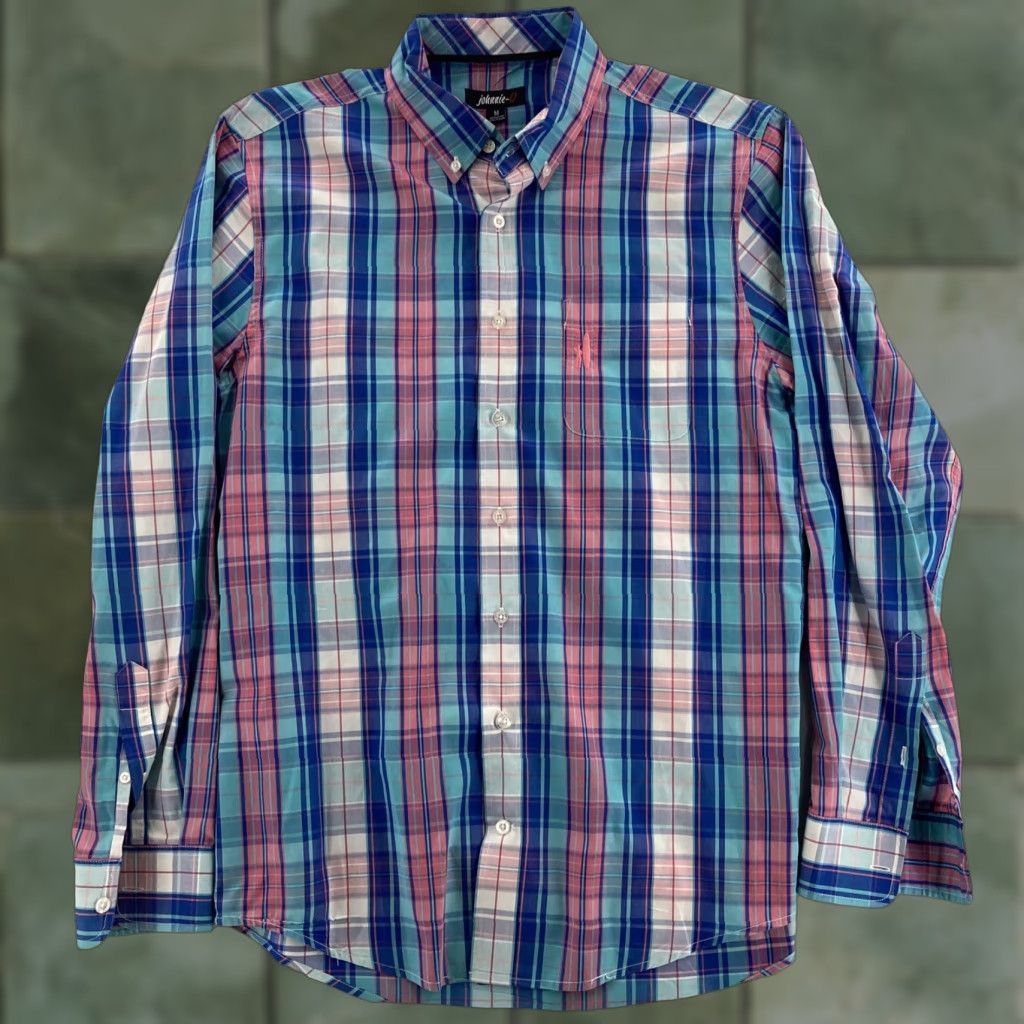 johnnie-O Johnnie-O Shirt Mens Medium Plaid Button-Up Size US M / EU 48-50 / 2 - 1 Thumbnail