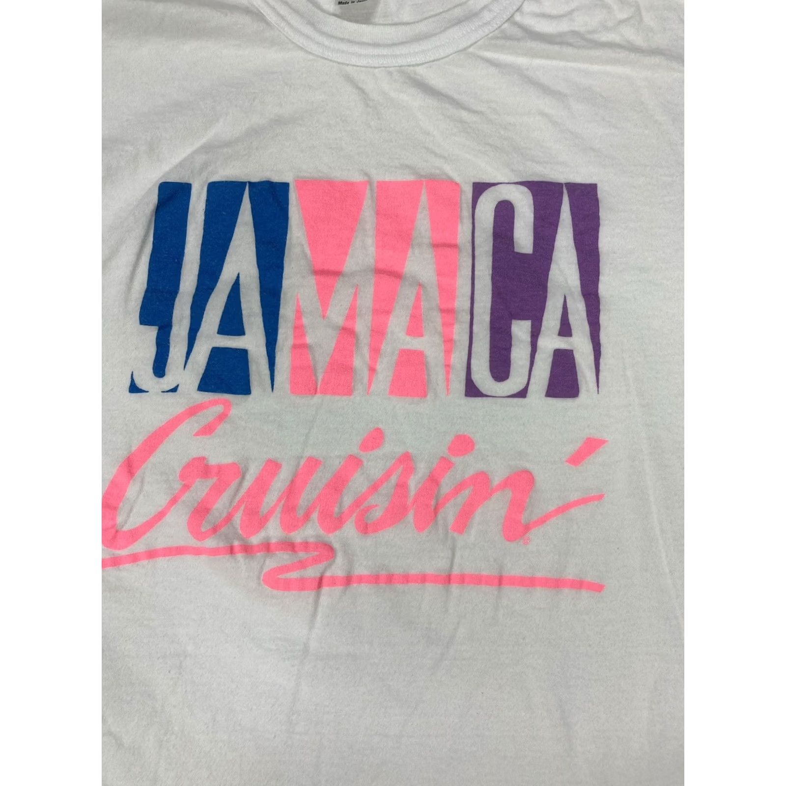 Vintage VINTAGE Jamaica Cruisin Graphic T-shirt Women Medium White 90s Single Stitch Size M / US 6-8 / IT 42-44 - 2 Thumbnail