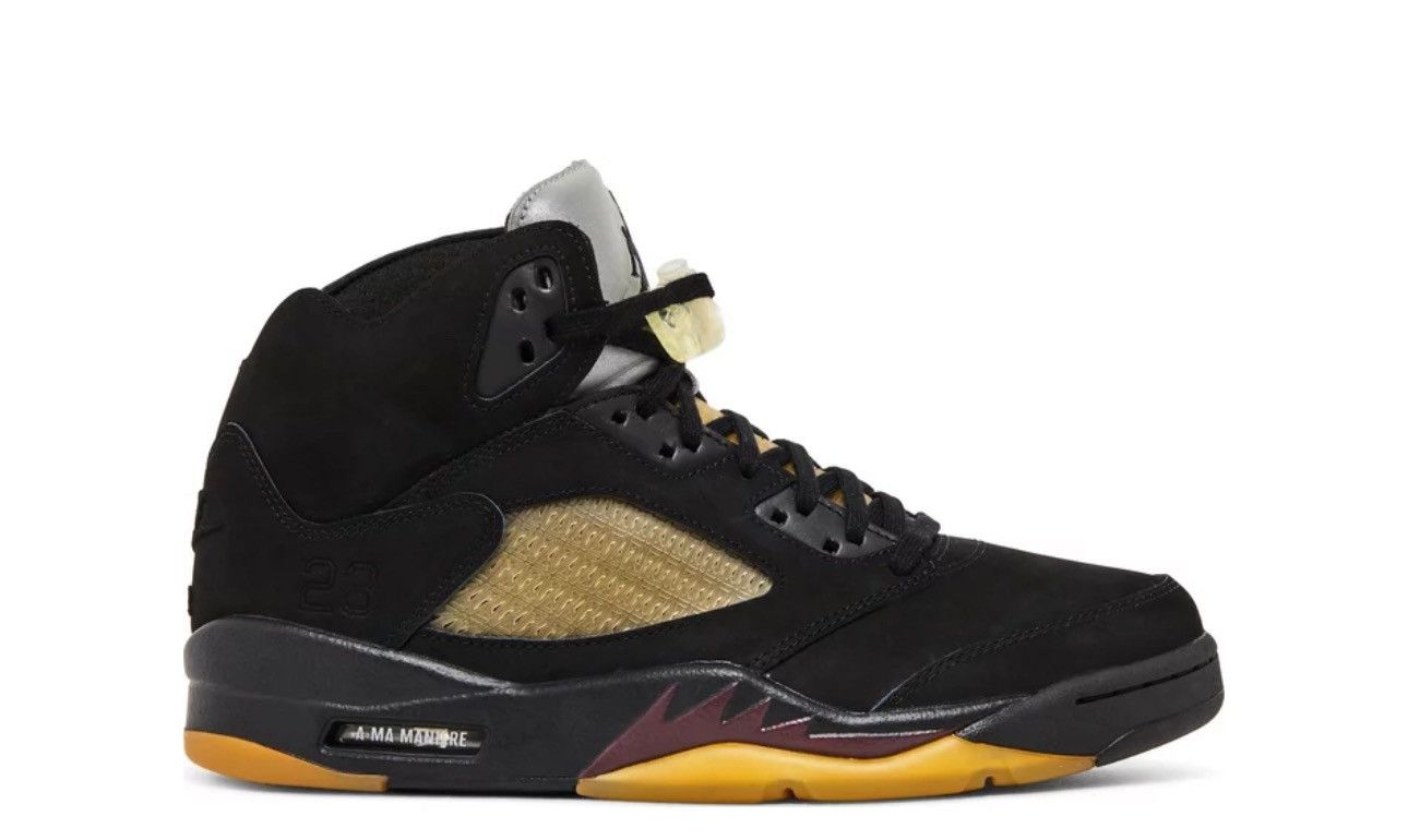 image of A Ma Maniére X Air Jordan 5 Retro Dusk Shoes in Black, Men's (Size 9)