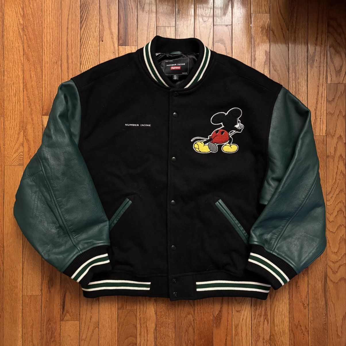 Number (N)ine × Supreme Supreme Number (N)ine Mickey Varsity Jacket Size US XXL / EU 58 / 5 - 2 Thumbnail