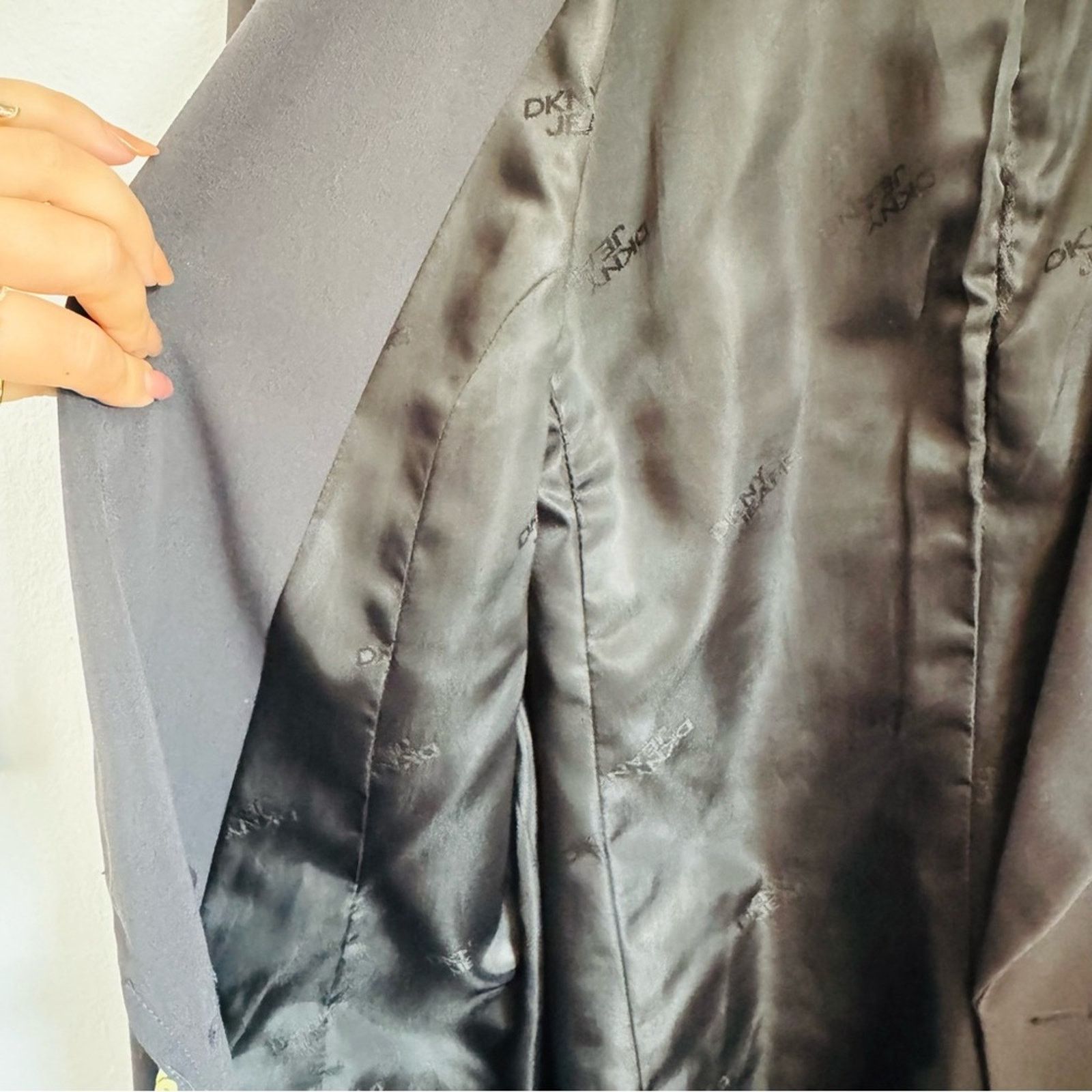 DKNY DKNY Charcoal Grey Button Yellow Zip $168 Blazer Jacket Coat Size M / US 6-8 / IT 42-44 - 12 Thumbnail