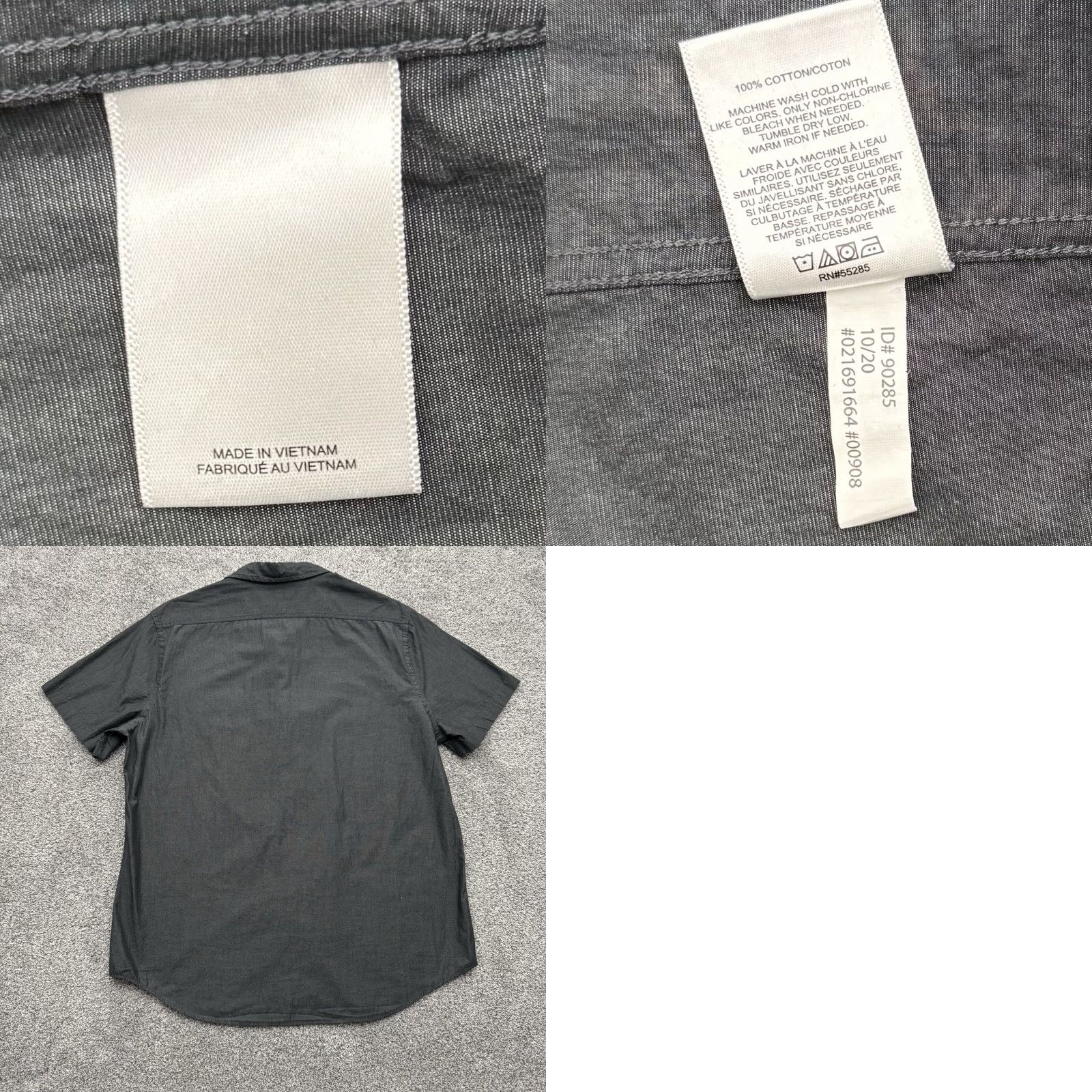 Express Express Shirt Men XL Button-Up 17 17.5 Minimalist Office Streetwear Modern Urban Gray Short Sleeve Collared 100% Cotton Size US XL / EU 56 / 4 - 8 Thumbnail