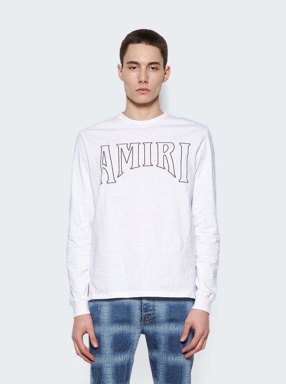 Amiri o1gr1nt1124 Sun Ls T-Shirt in White Size US XL / EU 56 / 4 - 3 Thumbnail