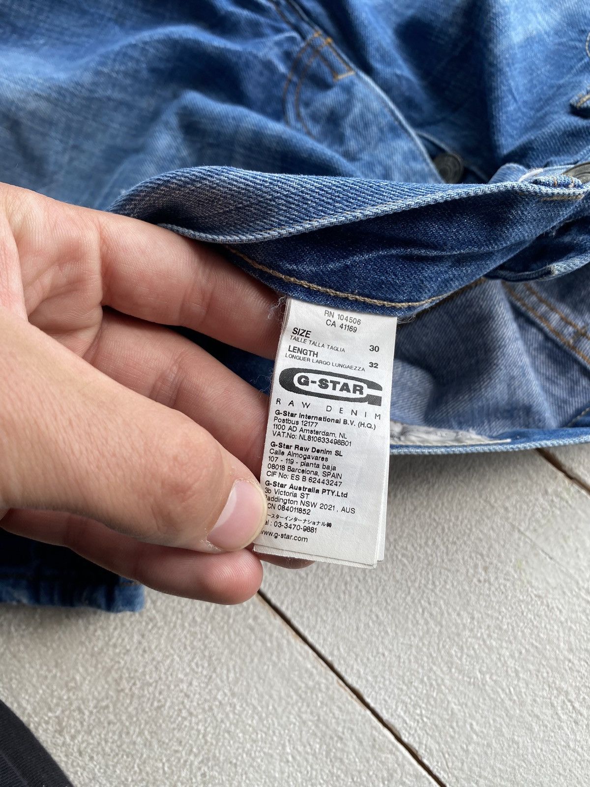 G-Star × Vintage VNTG G Star Raw Blue Gothic Avant Garde Blue Straight Jeans Size US 30 / EU 46 - 7 Thumbnail