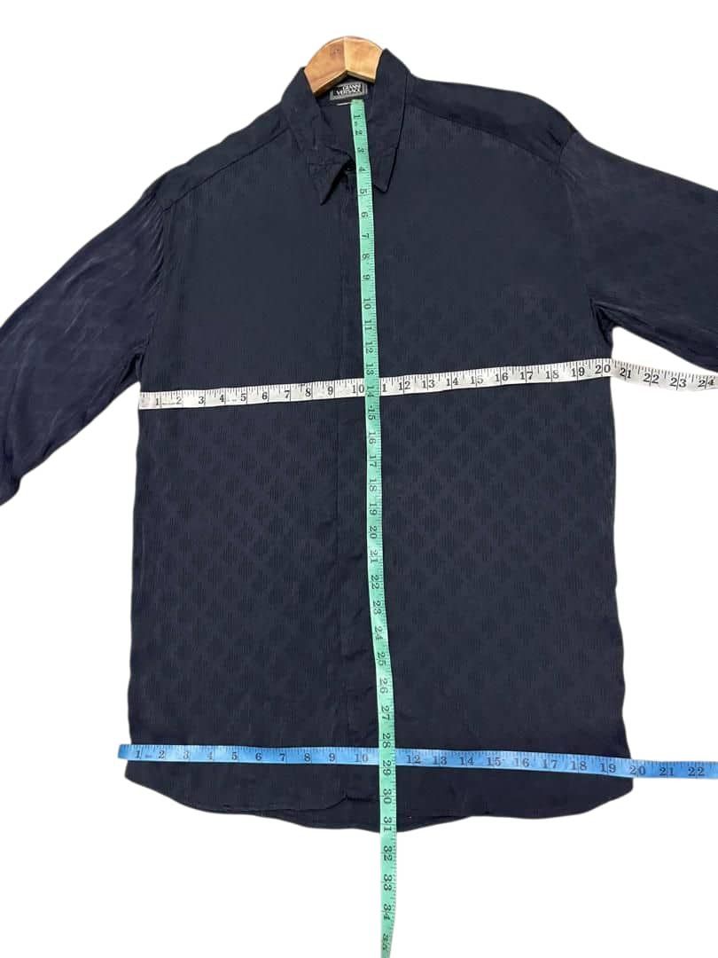 Versace GIANNI VERSACE Black Silk Hidden Long Sleeve Size US M / EU 48-50 / 2 - 15 Thumbnail
