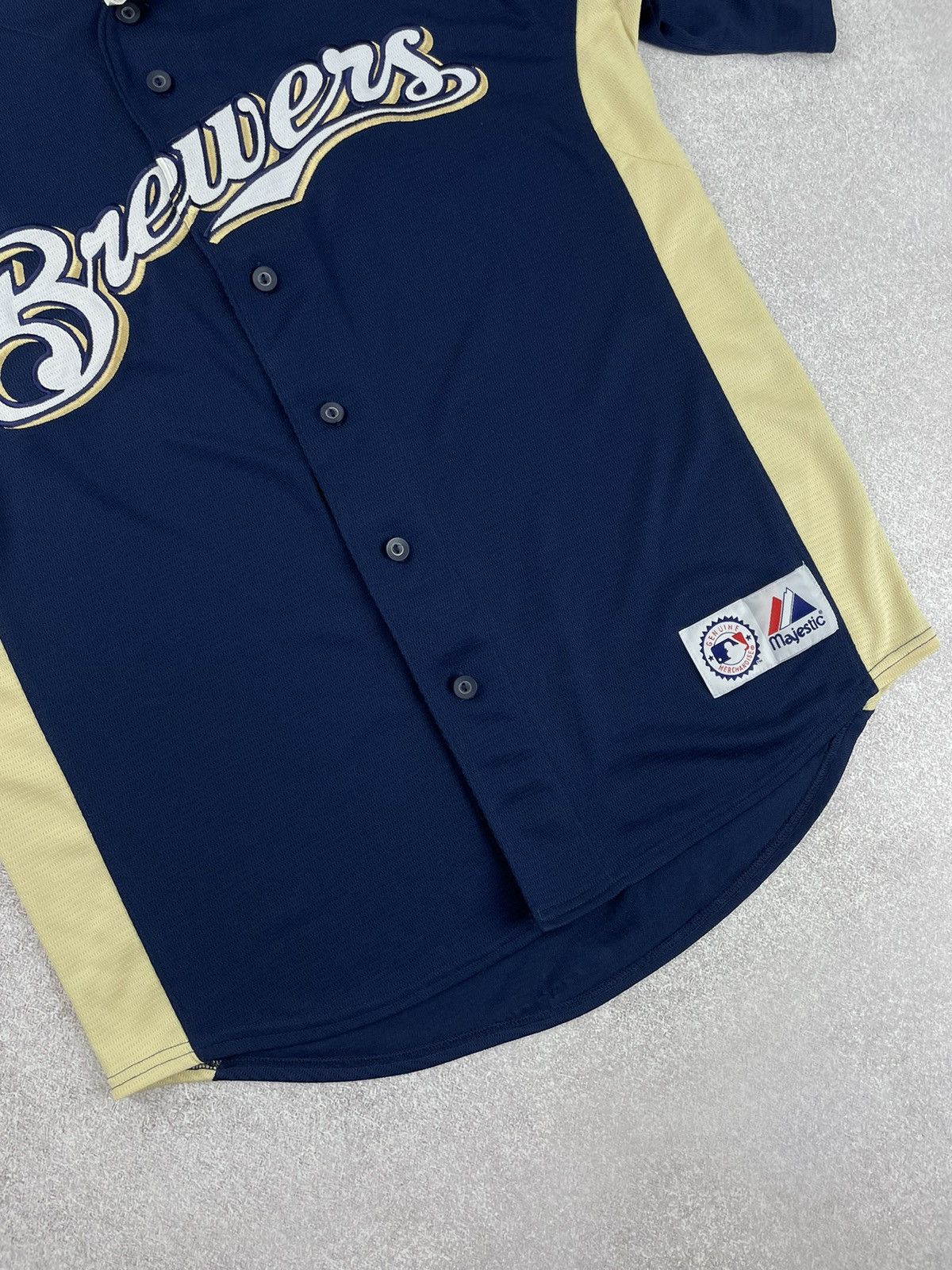 MLB × Majestic Vintage Majestic Milwaukee Brewers Baseball Jersey Shirt Size US L / EU 52-54 / 3 - 3 Thumbnail