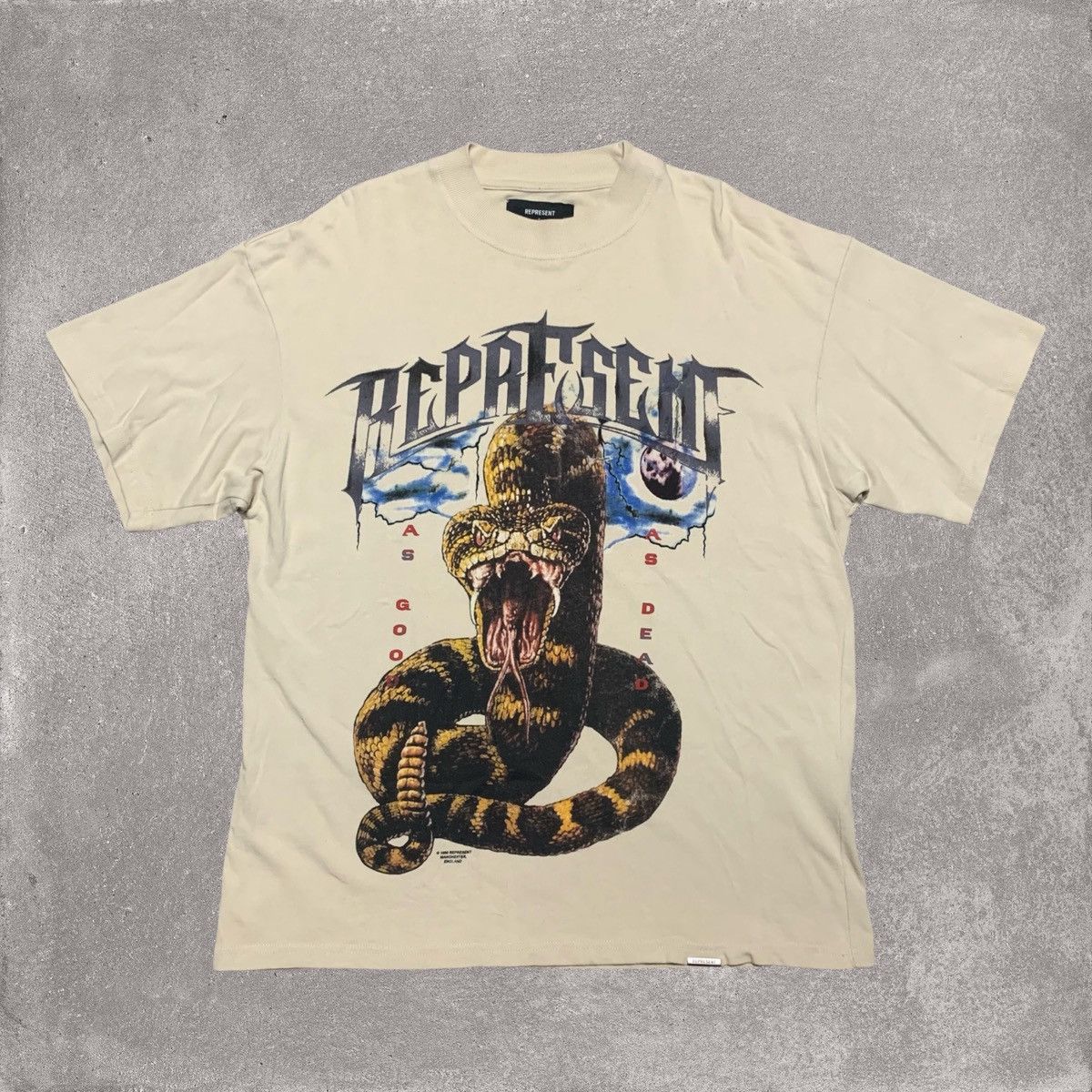 Represent Clo. Represent Small Snake Graphic Vintage White Tee Size US S / EU 44-46 / 1 - 1 Thumbnail