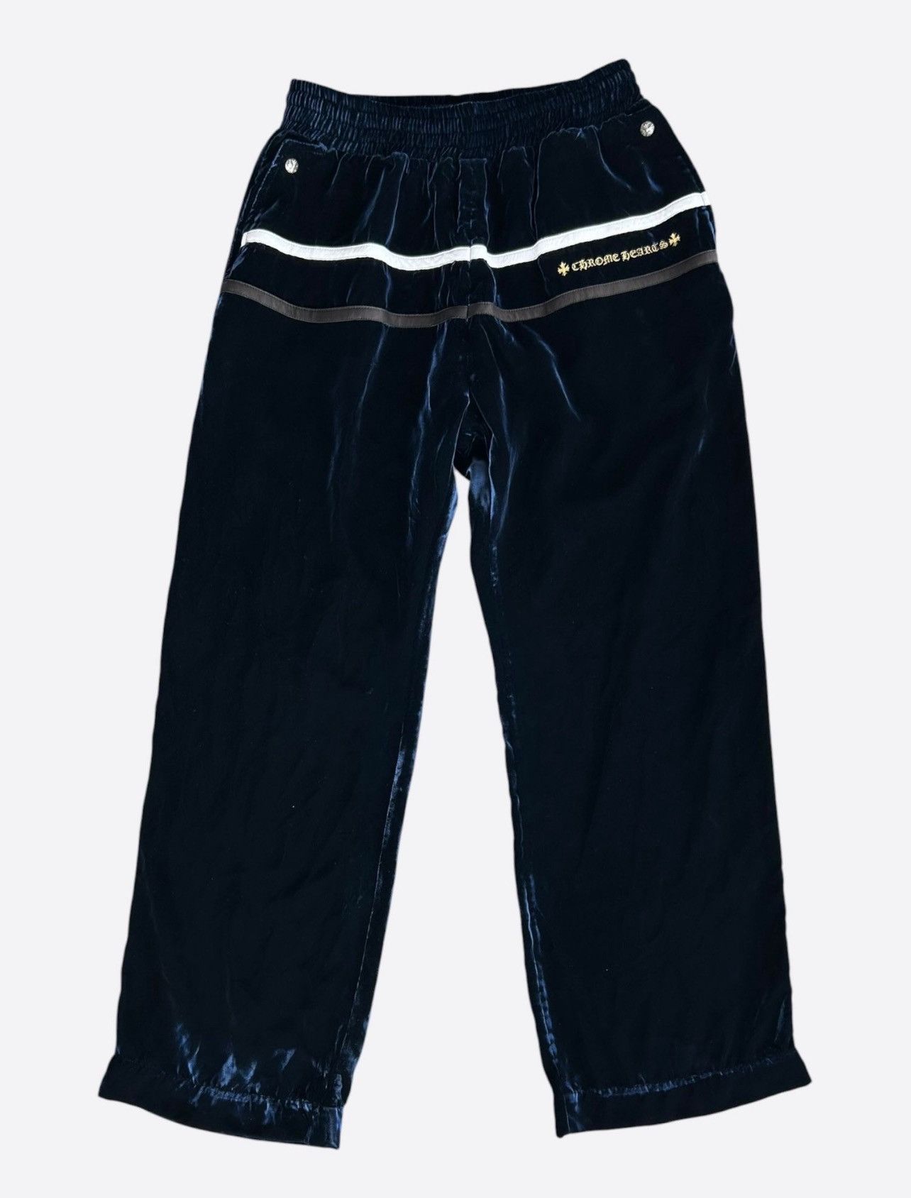 Chrome Hearts Chrome Hearts Velour leather track pants velvet So It Goes Size US 34 / EU 50 - 1 Thumbnail