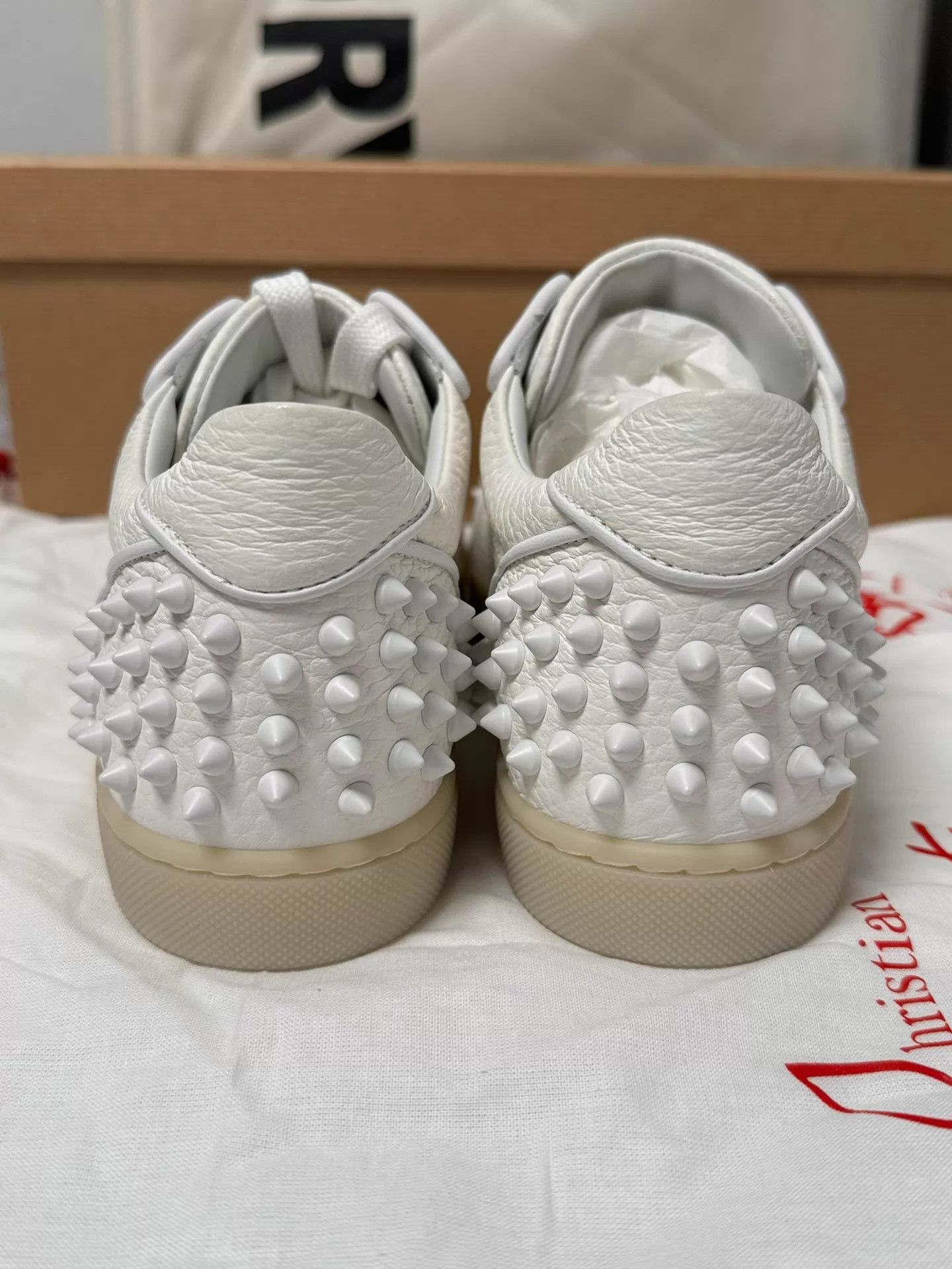 Christian Louboutin Christian Louboutin White Leather Studded 36 Sneakers Size US 5.5 / IT 35.5 - 4 Thumbnail