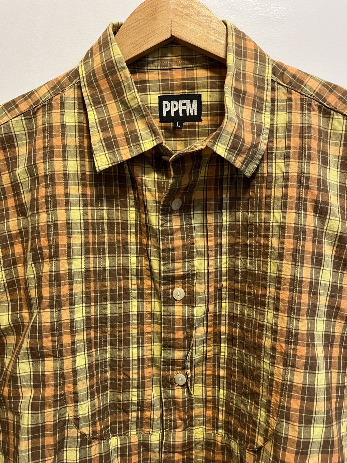 PPFM Plaid Casual Pleated Shirt Size US M / EU 48-50 / 2 - 3 Thumbnail