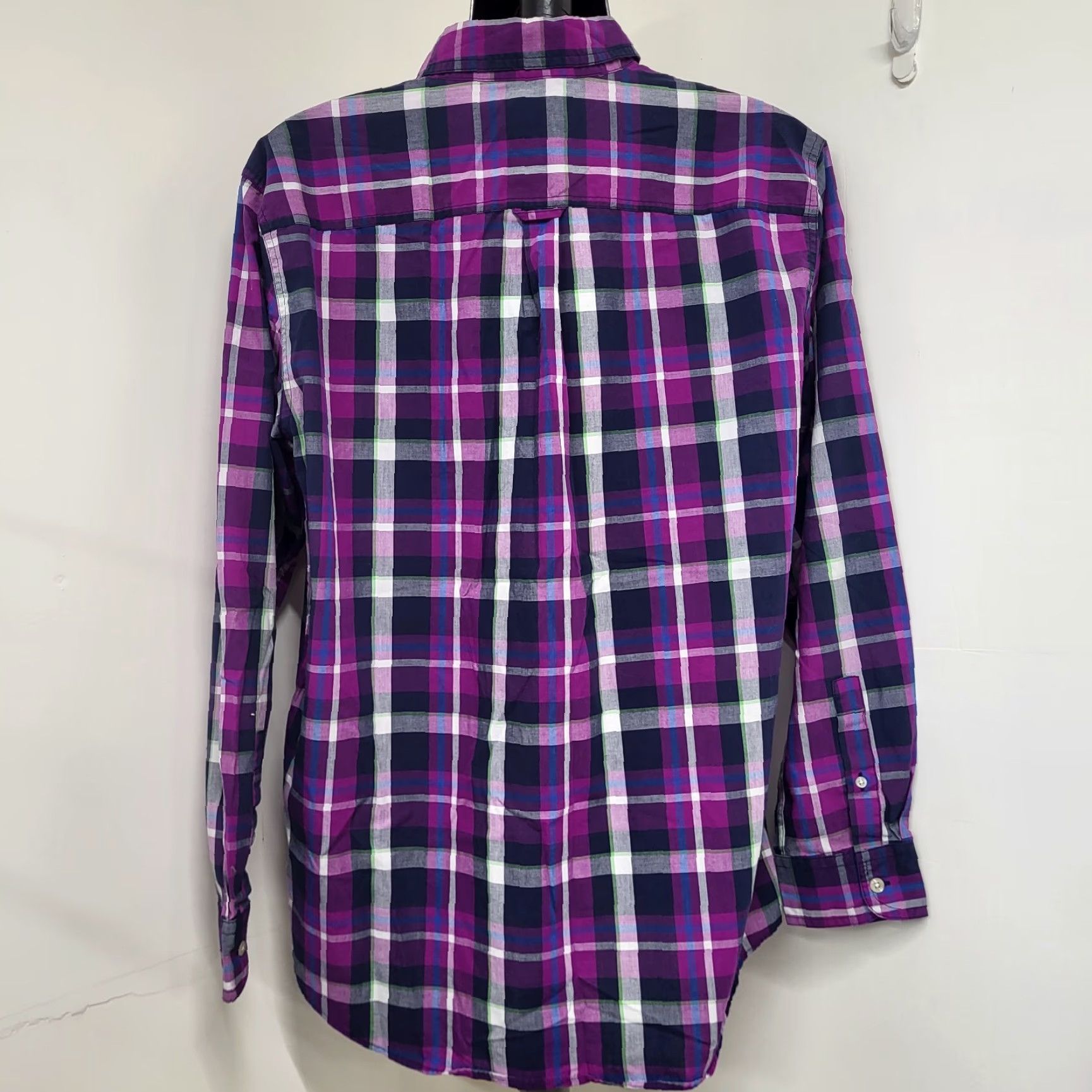 Chaps Chaps Shirt Men's XL/TG Purple Pink Black Long Sleeved Mardas Plaid Preppy Button-Up Button-Front Collared Customizable? (No) Size US XL / EU 56 / 4 - 7 Thumbnail