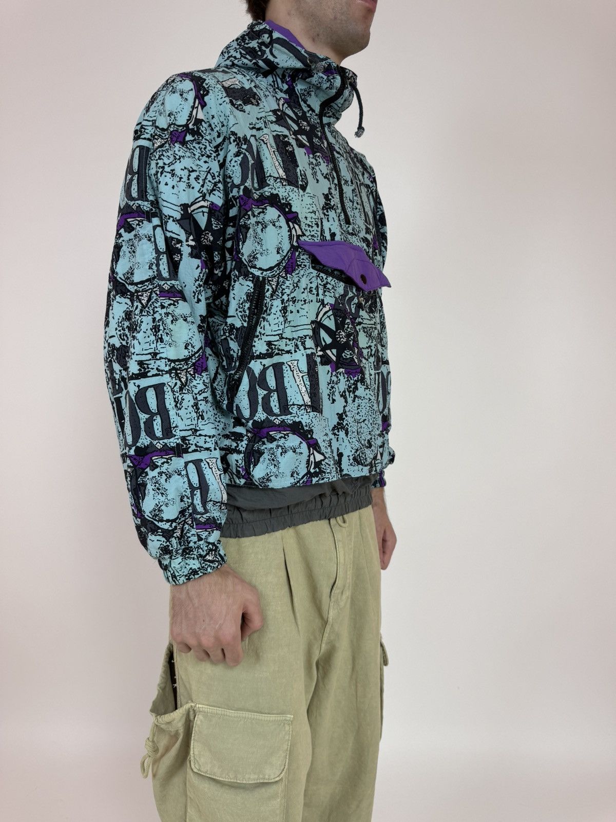 Vintage Active Swiss Design multicolour jacket 1/4 zip anorak Size US L / EU 52-54 / 3 - 7 Thumbnail