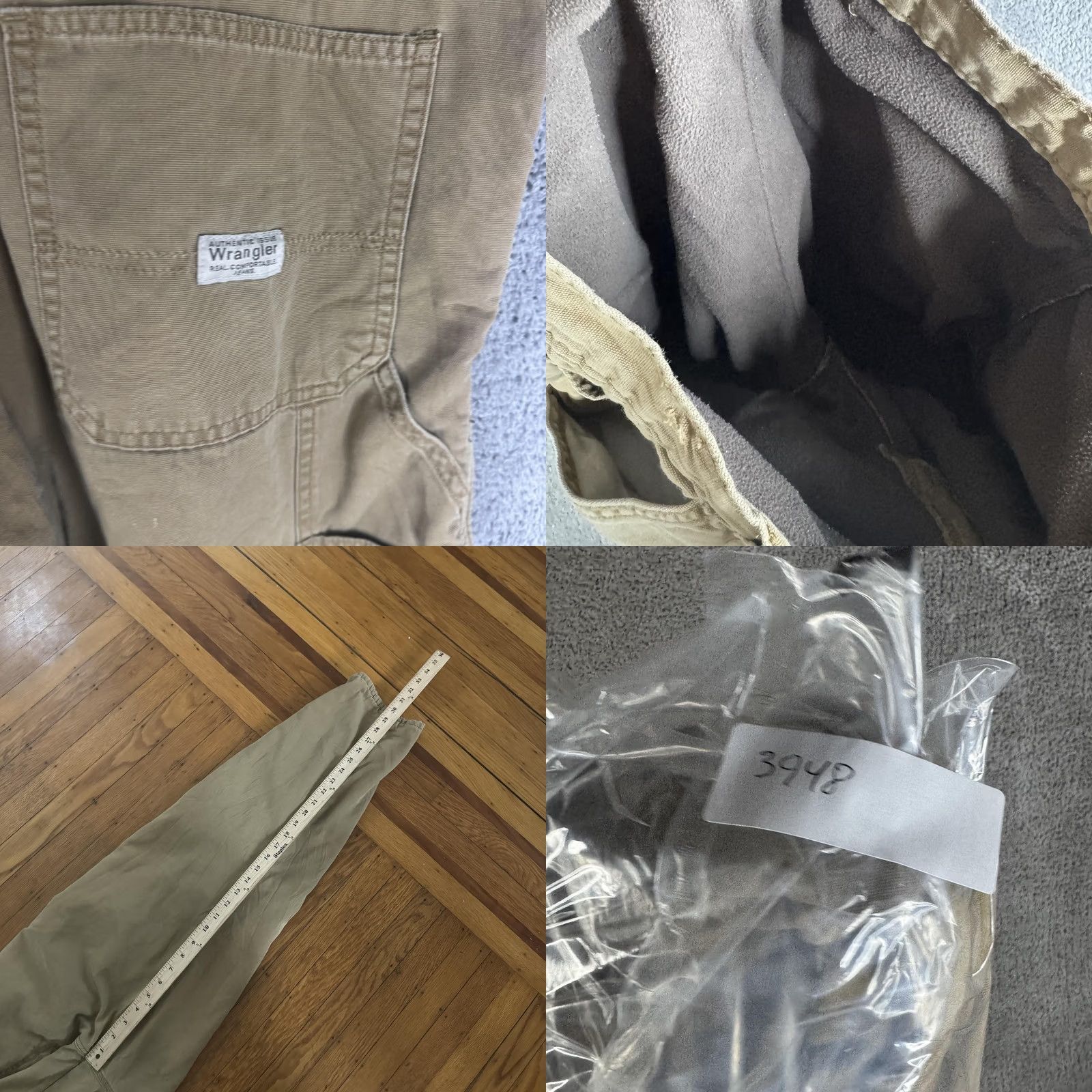 Wrangler Wrangler Carpenter Pants Mens 38x32 Beige Canvas Workwear Insulated Lined Pockets Thermal Front Zip Relaxed Straight Casual Workwear Size US 38 / EU 54 - 9 Thumbnail