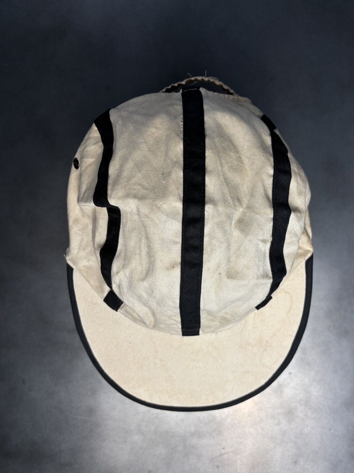 Vintage 1980s Vintage Hat Elastic Fitted Cap 1970s Stripe Long Brim Size ONE SIZE - 11 Thumbnail