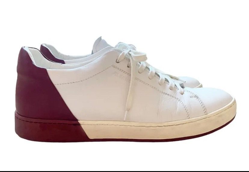 image of Jil Sander Colorblock Leather Low Top Sneakers 41 in White, Men's (Size 8)