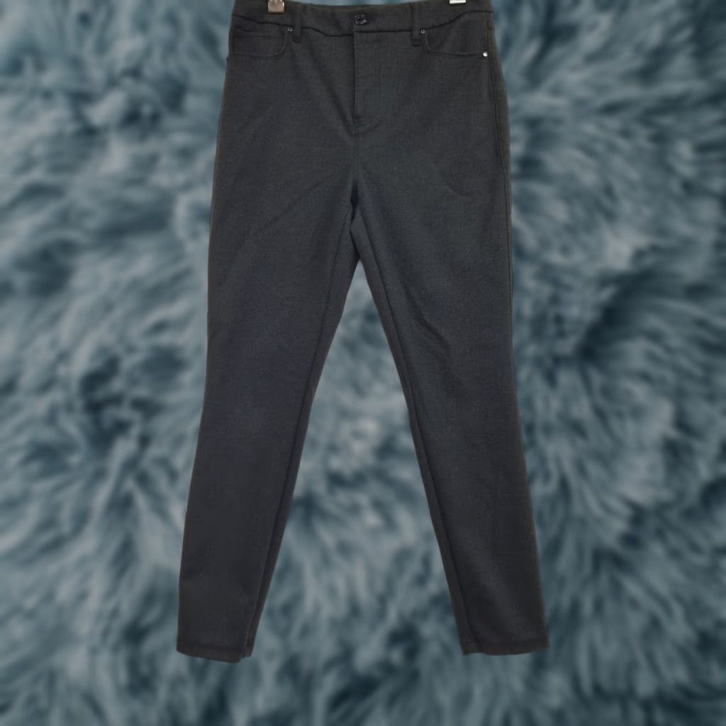 White House Black Market White House Black Market Women's Pants Skinny High Rise Slim Inseam 28 in Size 6 Gray Blue Pattern Solid Dress Pants Size 28" / US 6 / IT 42 - 1 Thumbnail