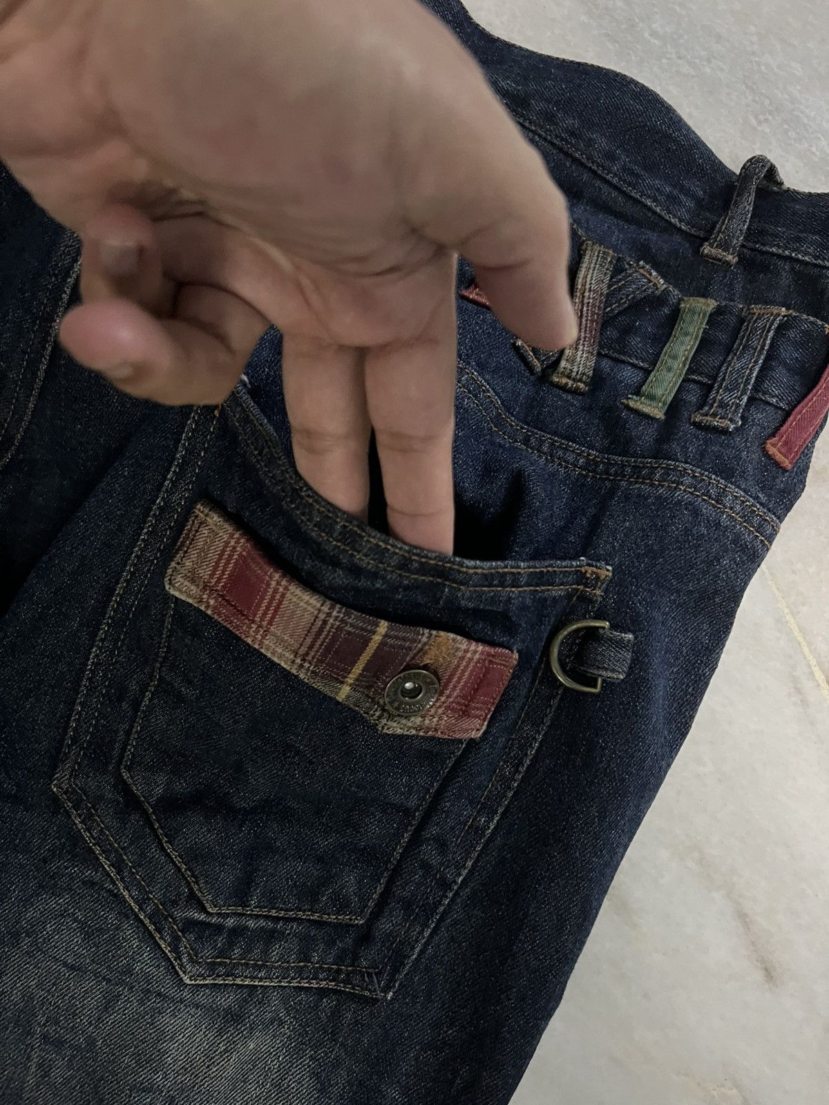 Japanese Brand 💥Double Waist💥Vintage 90’s Style Double Focus Mud Wash Jean Size US 33 - 19 Thumbnail