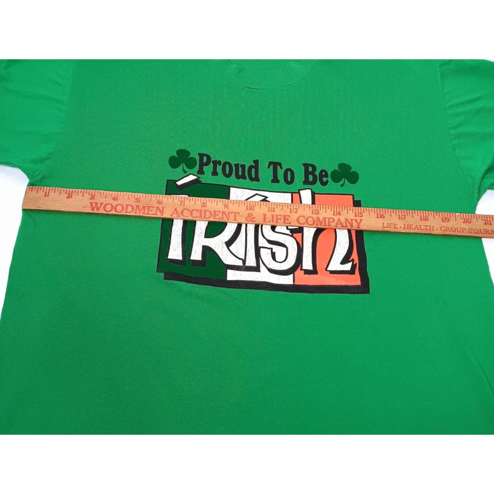 Fruit Of The Loom VINTAGE St Patricks Day Proud To Be Irish Shirt Men L Green Irish Vintage Single Stitch T-Shirt Size US L / EU 52-54 / 3 - 7 Thumbnail