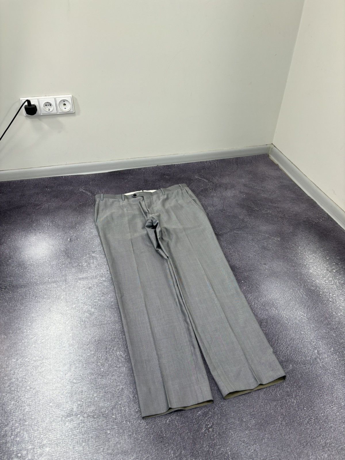 Corneliani Corneliani Men’s Birdseye Pattern Gray Wool Silk Dress Pants Size US 36 / EU 52 - 3 Thumbnail