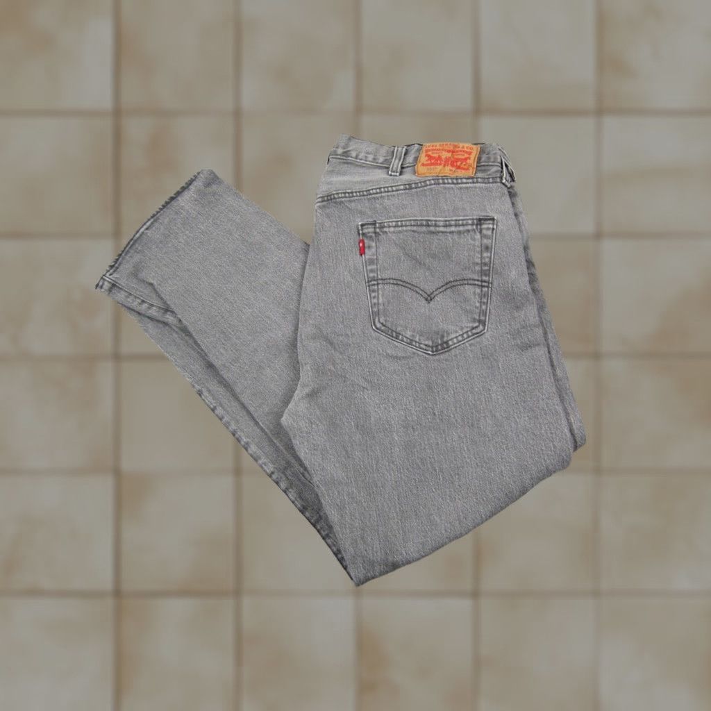 Levi's Levi's 501 Jeans Adult 38x30 Gray Button Denim Pants 90s Mens Regular Straight 5-Pocket Incremental 501 Series Jeans Mens Size US 38 / EU 54 - 1 Thumbnail