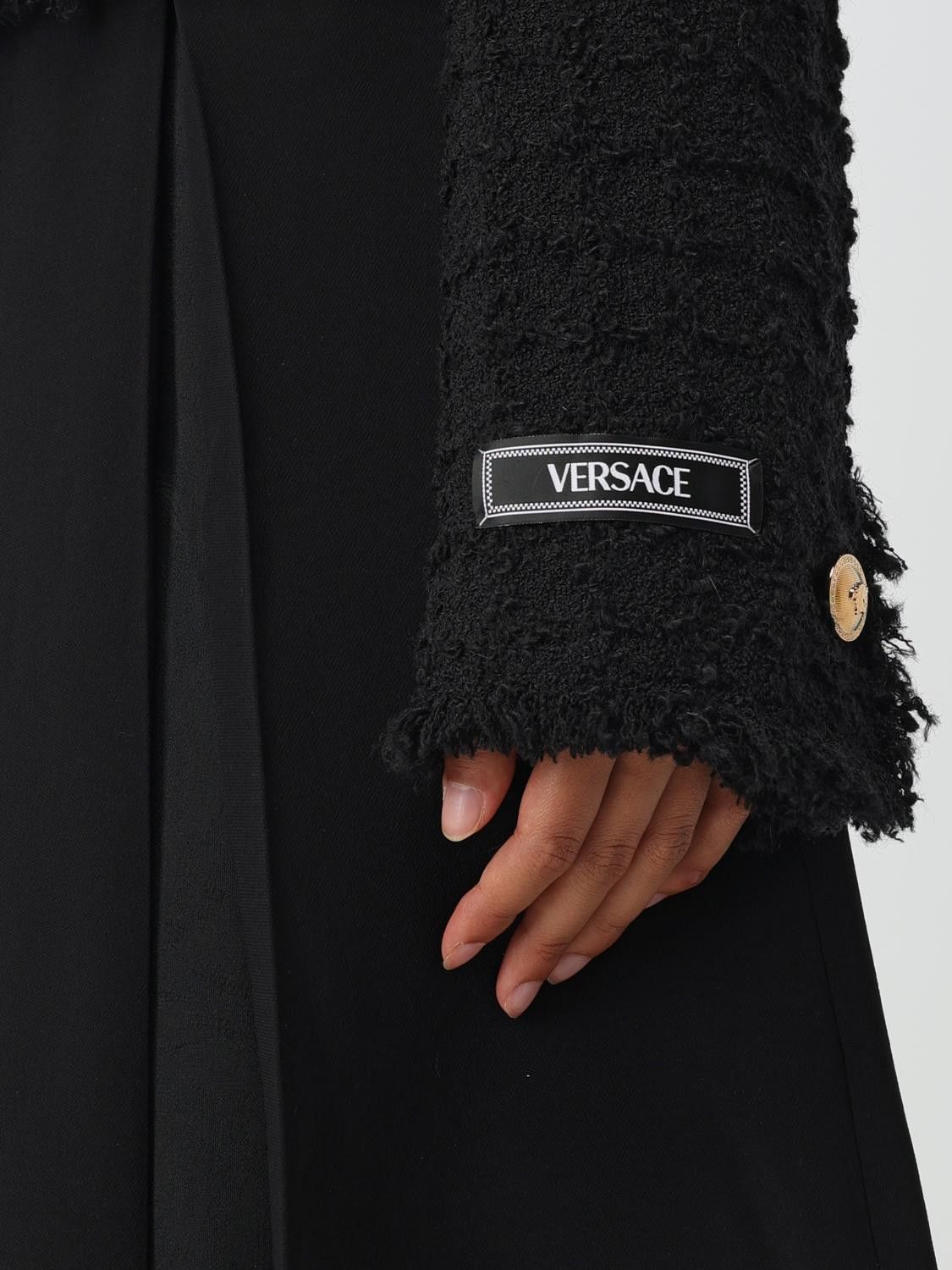 Versace o1s22i1n1024 Short Tweed Heritage Jacket in Black Size M / US 6-8 / IT 42-44 - 5 Thumbnail
