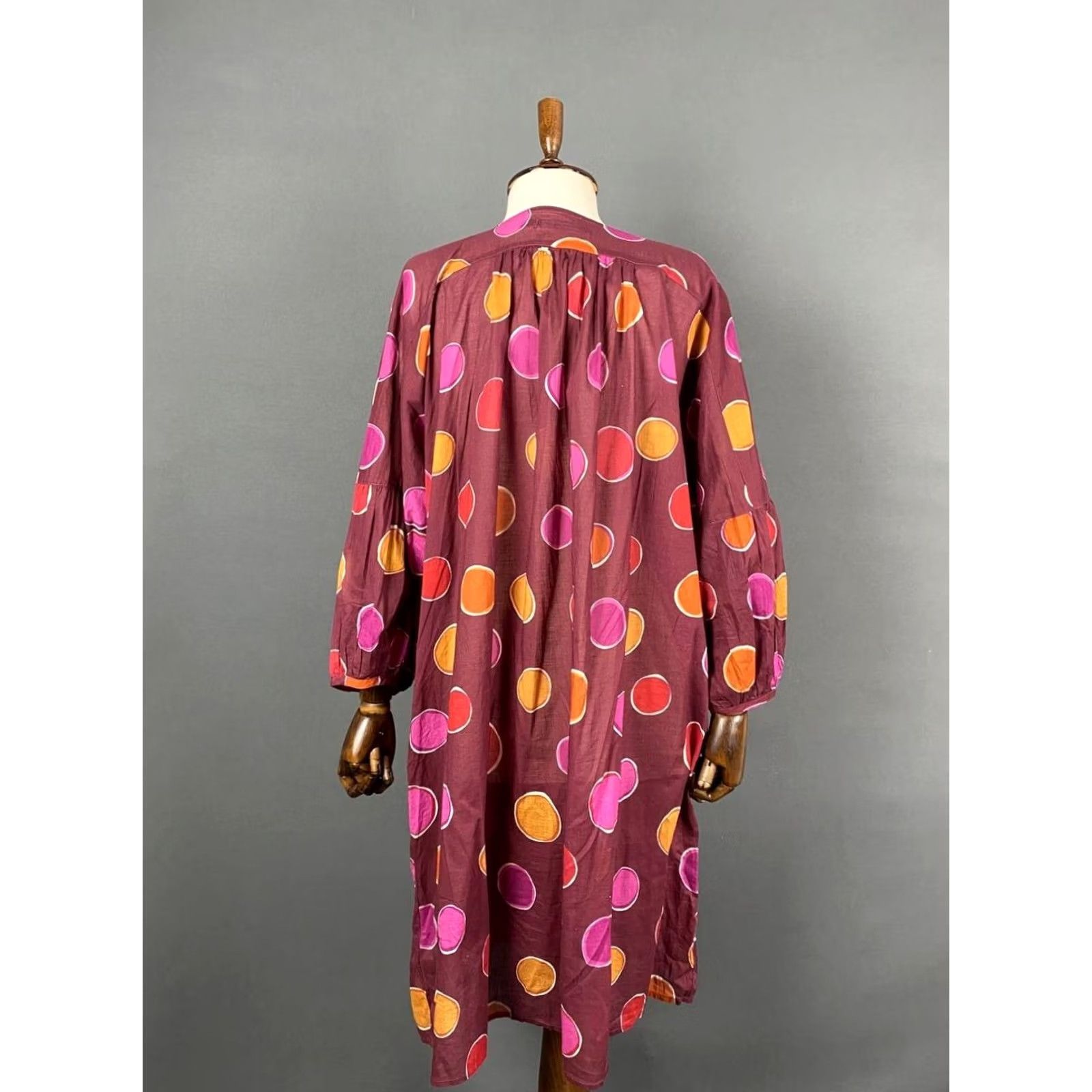 Vintage Gudrun Sjoden Womens Billie Midi Dress L Brown Cotton Long Sleeve Button Up Size L / US 10 / IT 46 - 2 Thumbnail