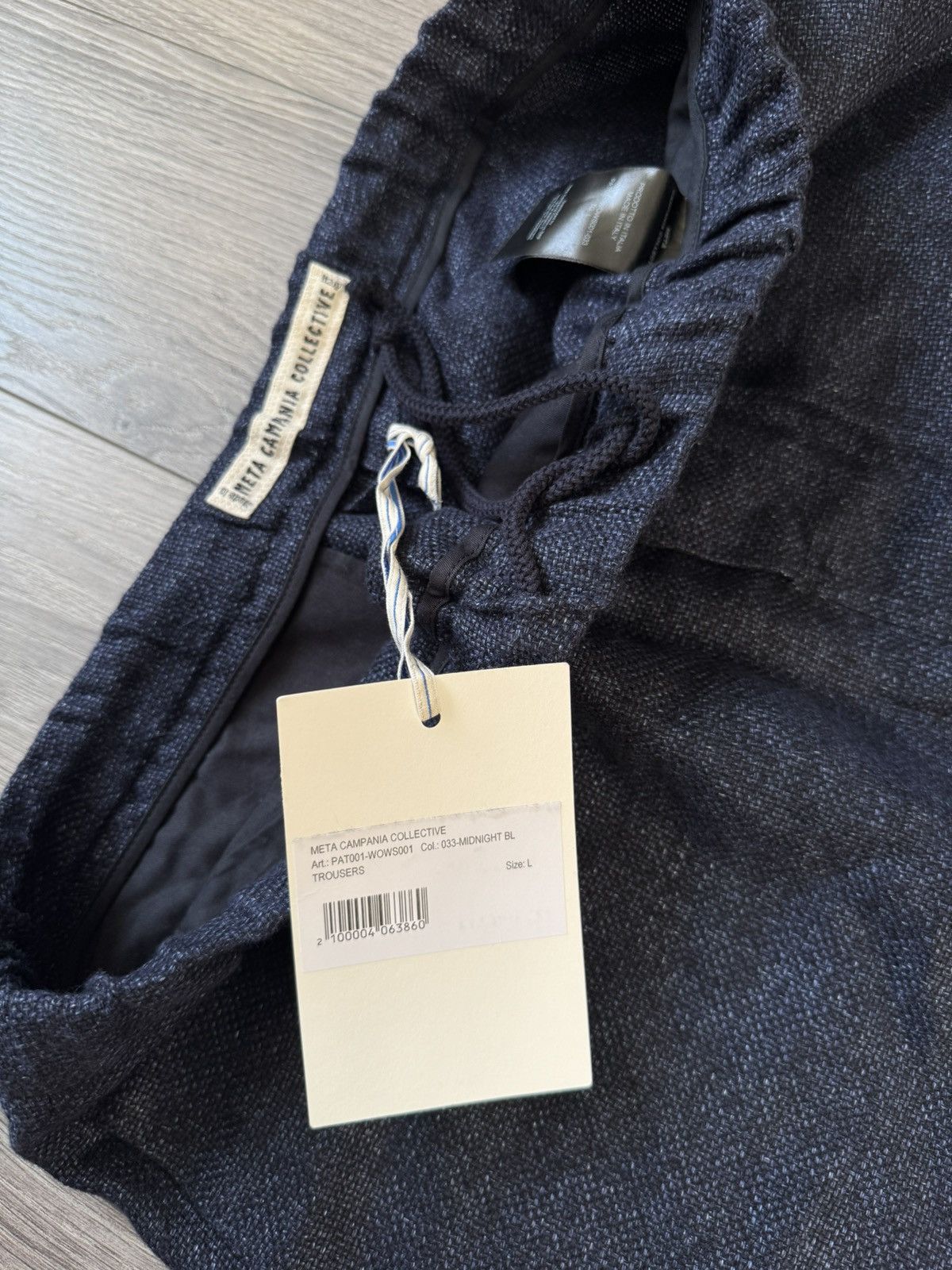Other ED UNLINED HEAVY COTTON DRAWSTRING TROUSERS Midnight Blue Size US 34 / EU 50 - 3 Thumbnail
