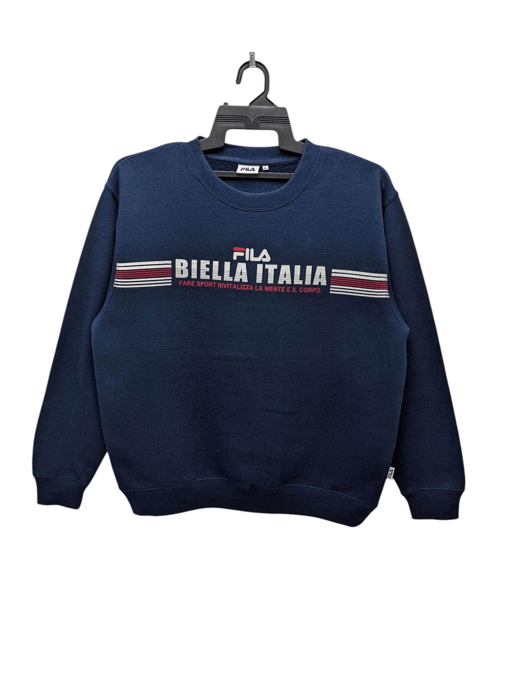 Fila Vintage FILA BIELLA ITALIA Striped Crewneck Sweatshirt Size US L / EU 52-54 / 3 - 1 Thumbnail