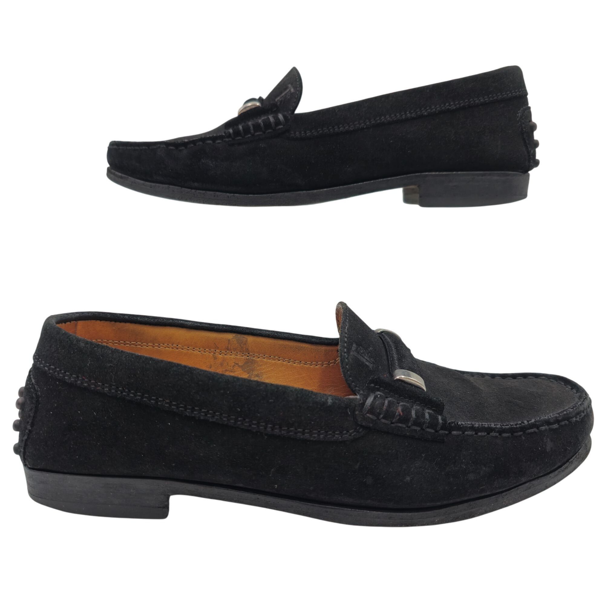 Tod's Tods Italy Womens 8 Black Suede Leather Dress Shoes Flats Size US 8 / IT 38 - 6 Thumbnail
