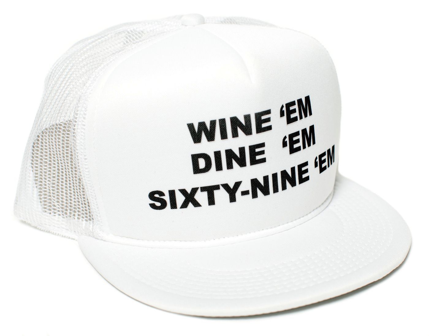 Other WINE'em DINE'em SIXTY-NINE'em Flat Sea-bass Hat Printed Size ONE SIZE - 1 Preview
