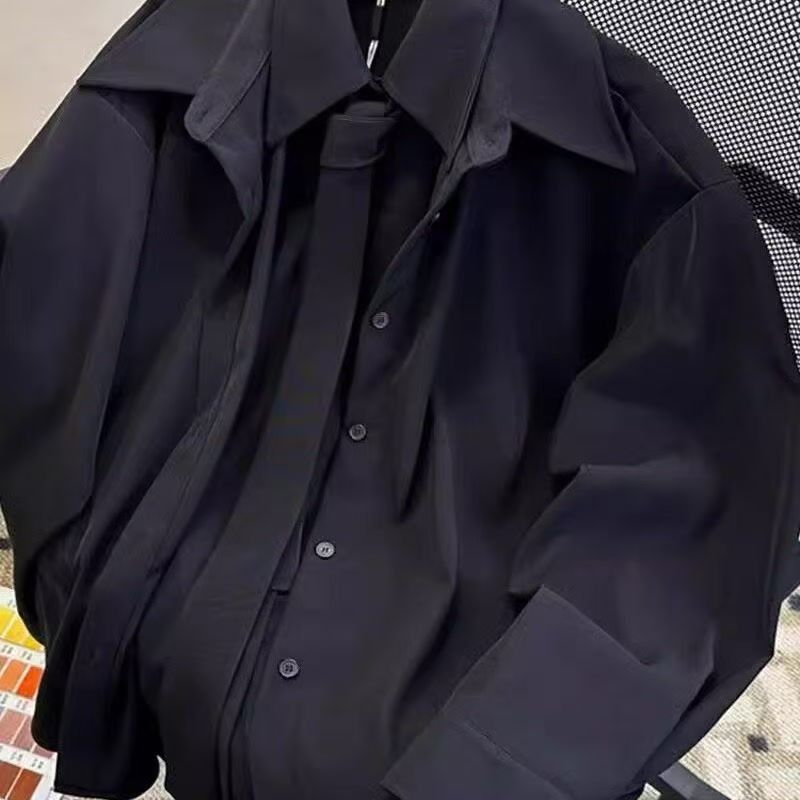 Vintage Black Fake Two-Piece Tie Shirt Size US M / EU 48-50 / 2 - 2 Thumbnail