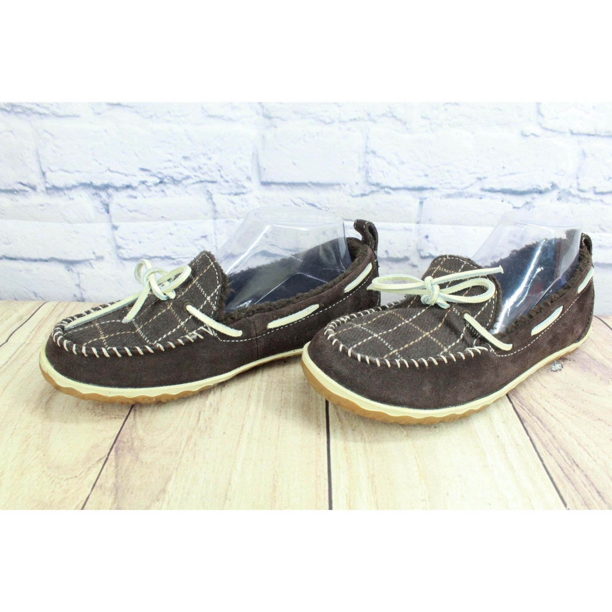 L.L. Bean LL Bean Women's Plaid-Lined Moccasin Slippers Size US 8 / IT 38 - 2 Thumbnail