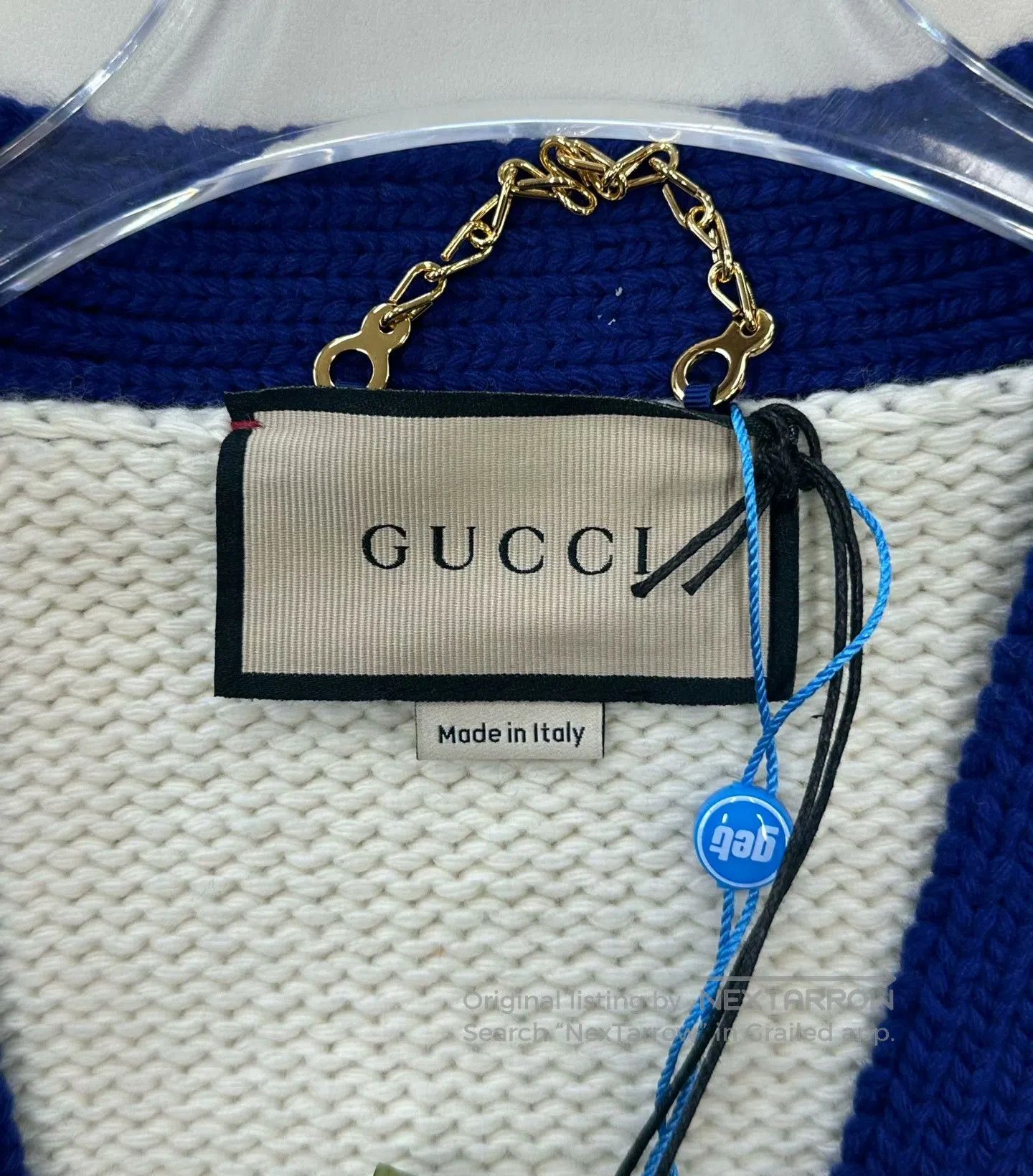 Gucci Guicci White logo rabbit jacquard knitted cardigan| Size S / US 4 / IT 40 - 3 Thumbnail