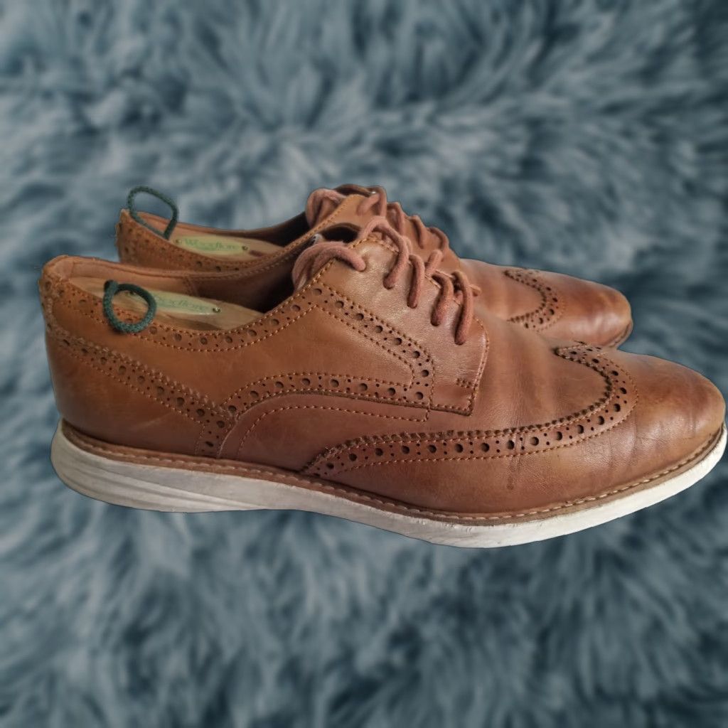Cole Haan Cole Haan Wing Tip Oxford Dress Shoe Mens Brown Leather Size 12 M GrandEvølution Style 12 M C26930 Size US 12 / EU 45 - 1 Thumbnail