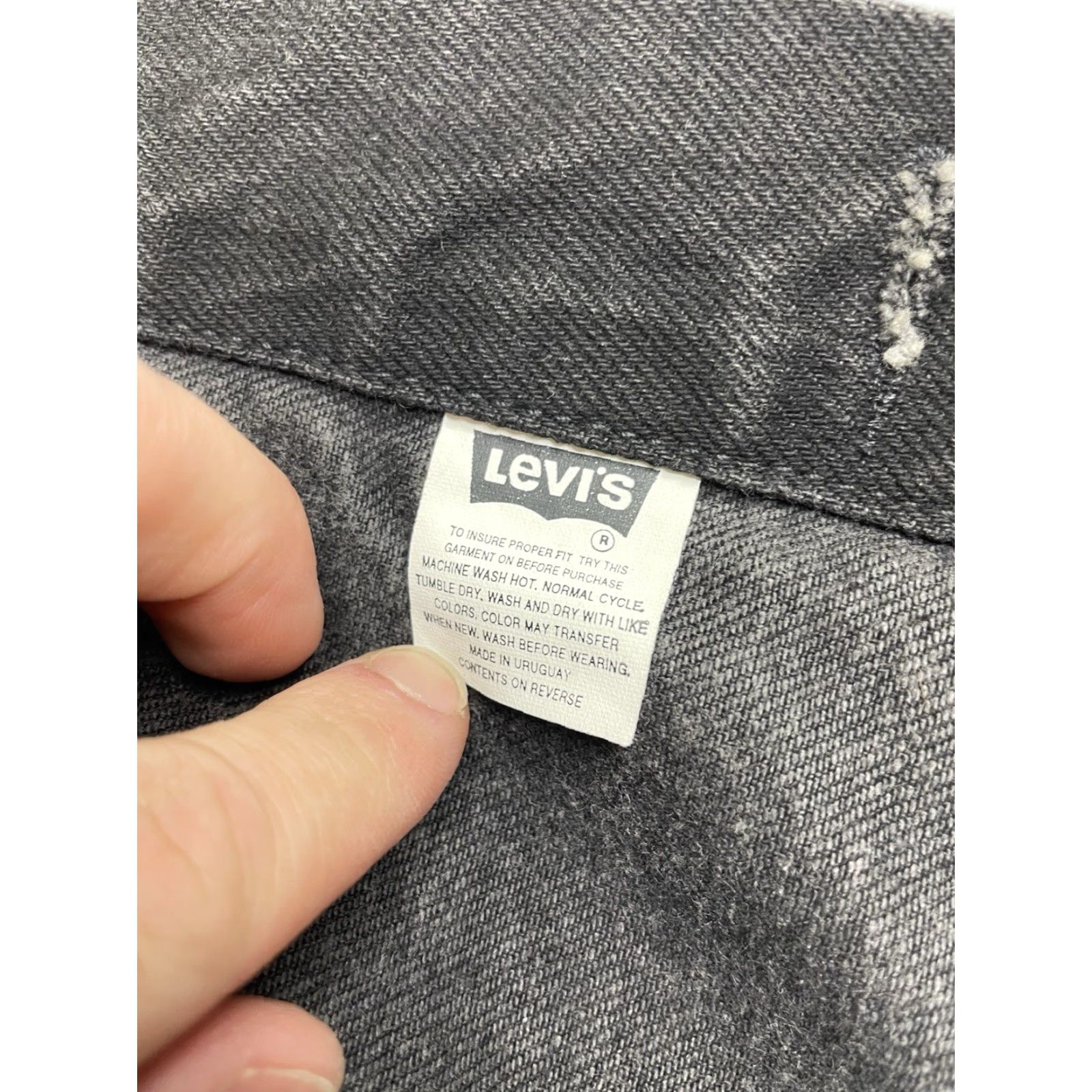 Levi's VINTAGE Levi's Trucker Jacket Black Denim 90s 4159 70598 Men's Large Boxy Size US L / EU 52-54 / 3 - 6 Thumbnail