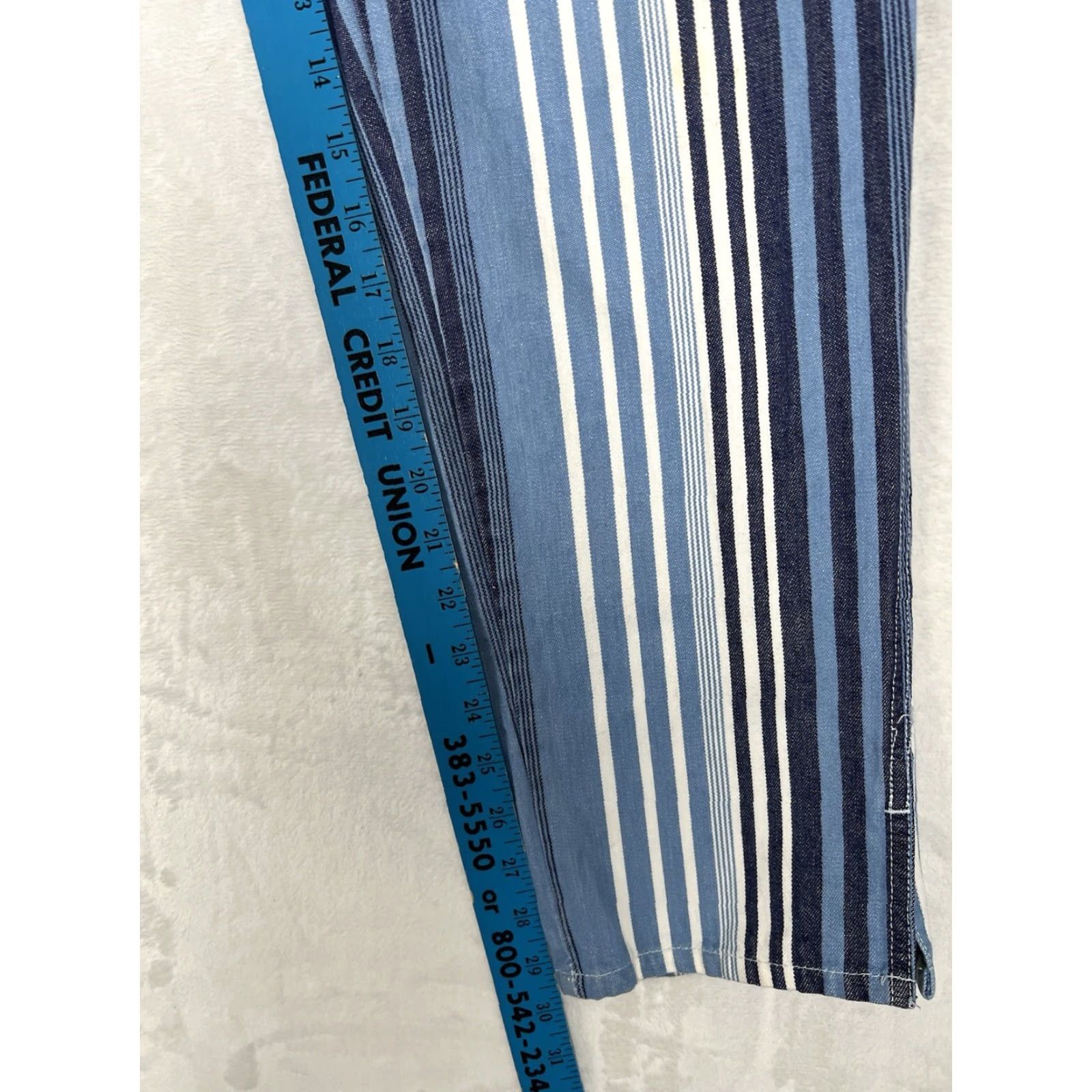 Anchor Blue VINTAGE Anchor Blue Women Jeans Striped 9 26in 30in Blue 90s Grunge Straight Size 30" / US 8 / IT 44 - 4 Thumbnail
