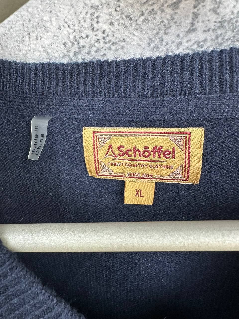 Other Schoffel V-Neck Lambswool Sweater Navy Jumper Long Sleeve Size US XL / EU 56 / 4 - 10 Thumbnail