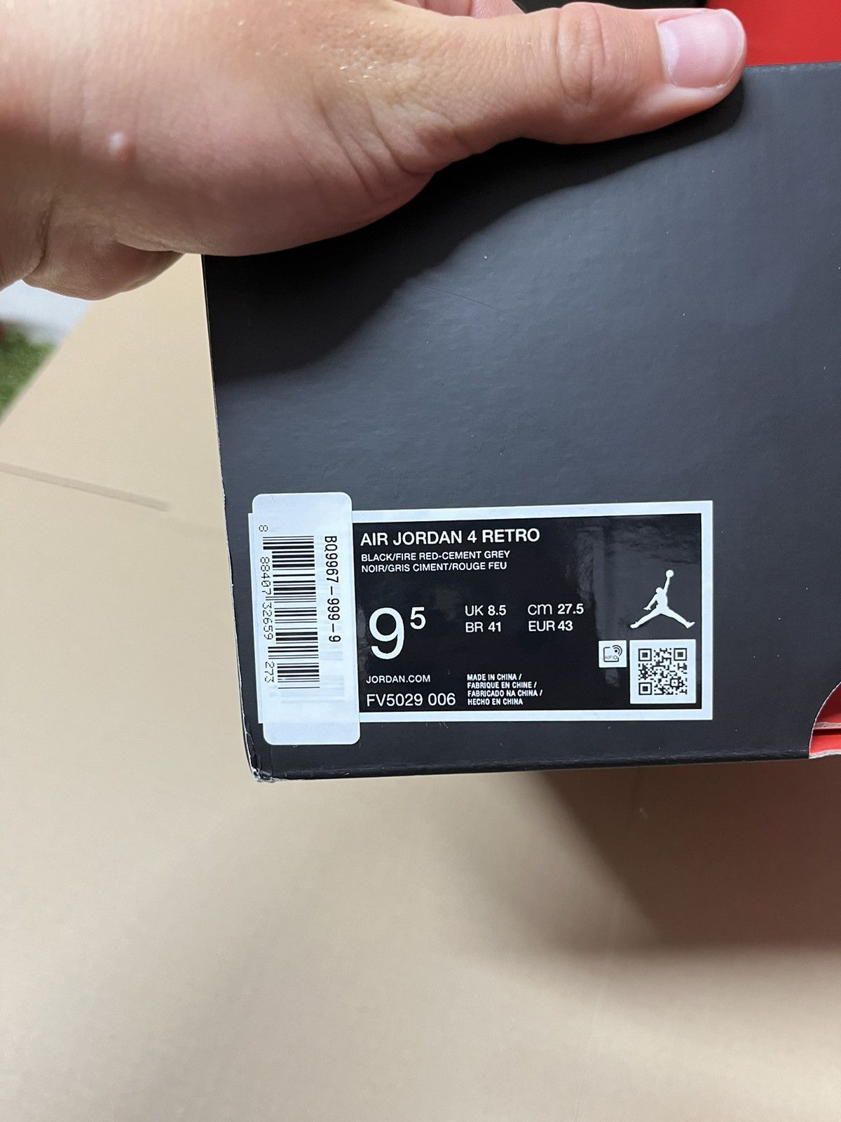 Nike Jordan 4 Retro Bred Remainged Size US 9.5 / EU 42-43 - 8 Thumbnail