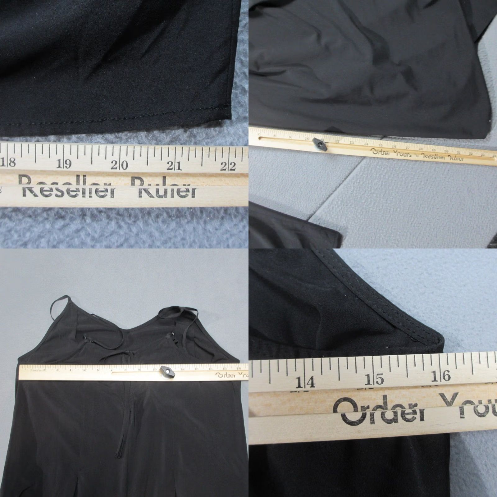 Athleta Athleta Jumpsuit Womens 6 Black Stretch Wide-Leg Pleated Casual V-Neck Tie Back Shirt? Size 28" / US 6 / IT 42 - 8 Thumbnail