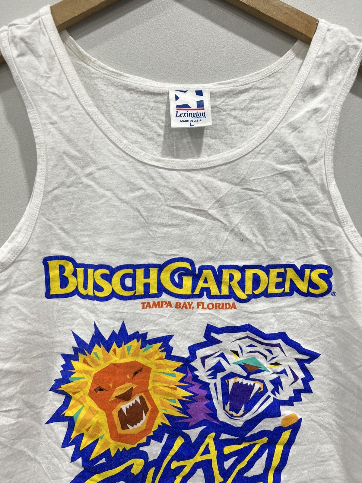 Vintage Vintage Busch Gardens Gwazi Tank Top Shirt Size US L / EU 52-54 / 3 - 5 Thumbnail