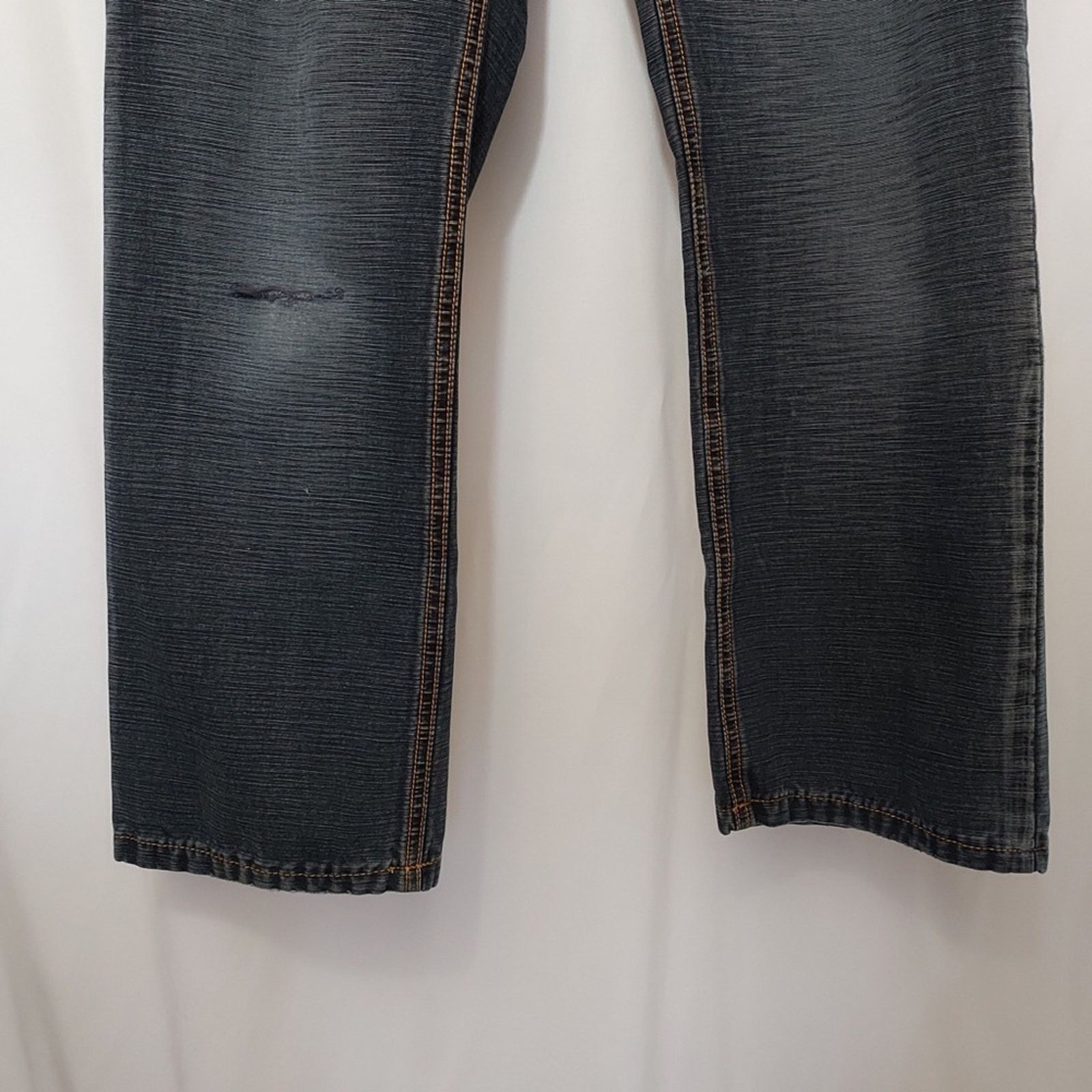 Other V-One Studio Denim Medium Blue Lace Patchwork Straight Jeans Size 33" - 5 Thumbnail
